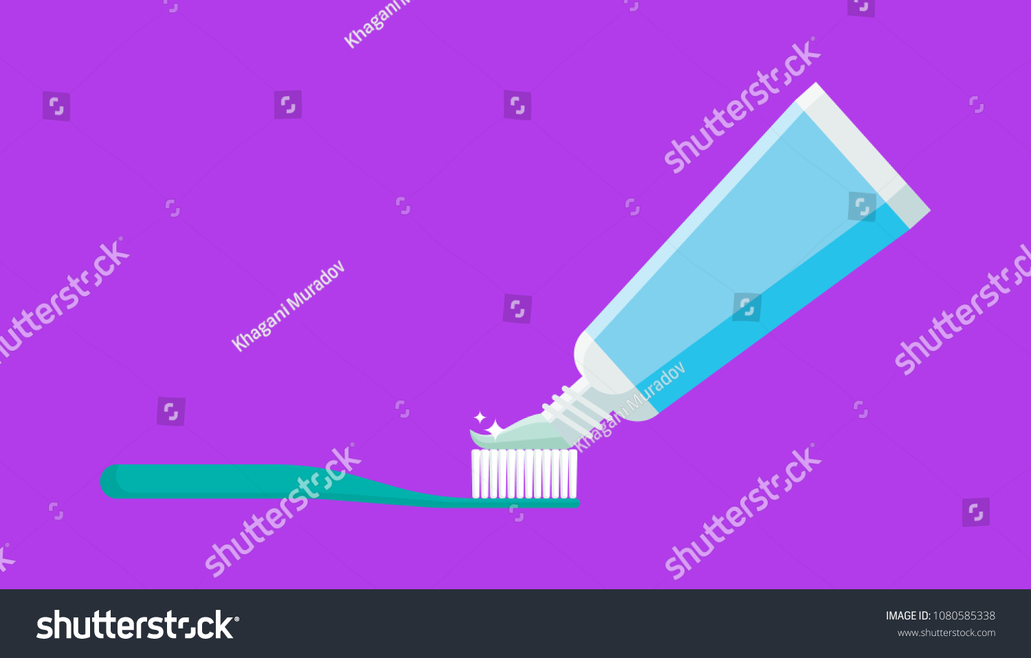 Toothbrush Toothpaste Vector Illustration Isolated On Stock Vector Royalty Free 1080585338