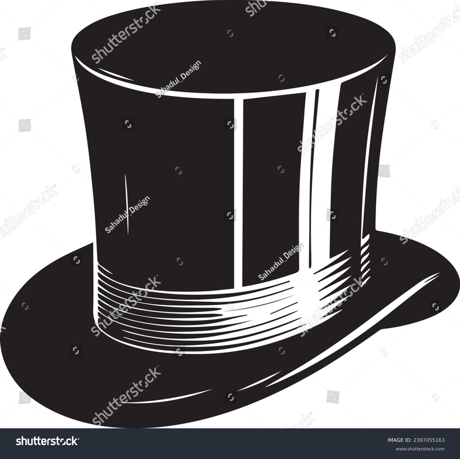 recommend clip art: Top hat icon isolated on white background silhouette editable vector