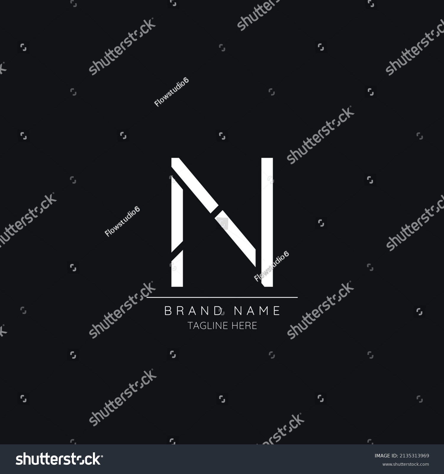 Top Notch Initial Letter N Logo Stock Vector (Royalty Free) 2135313969