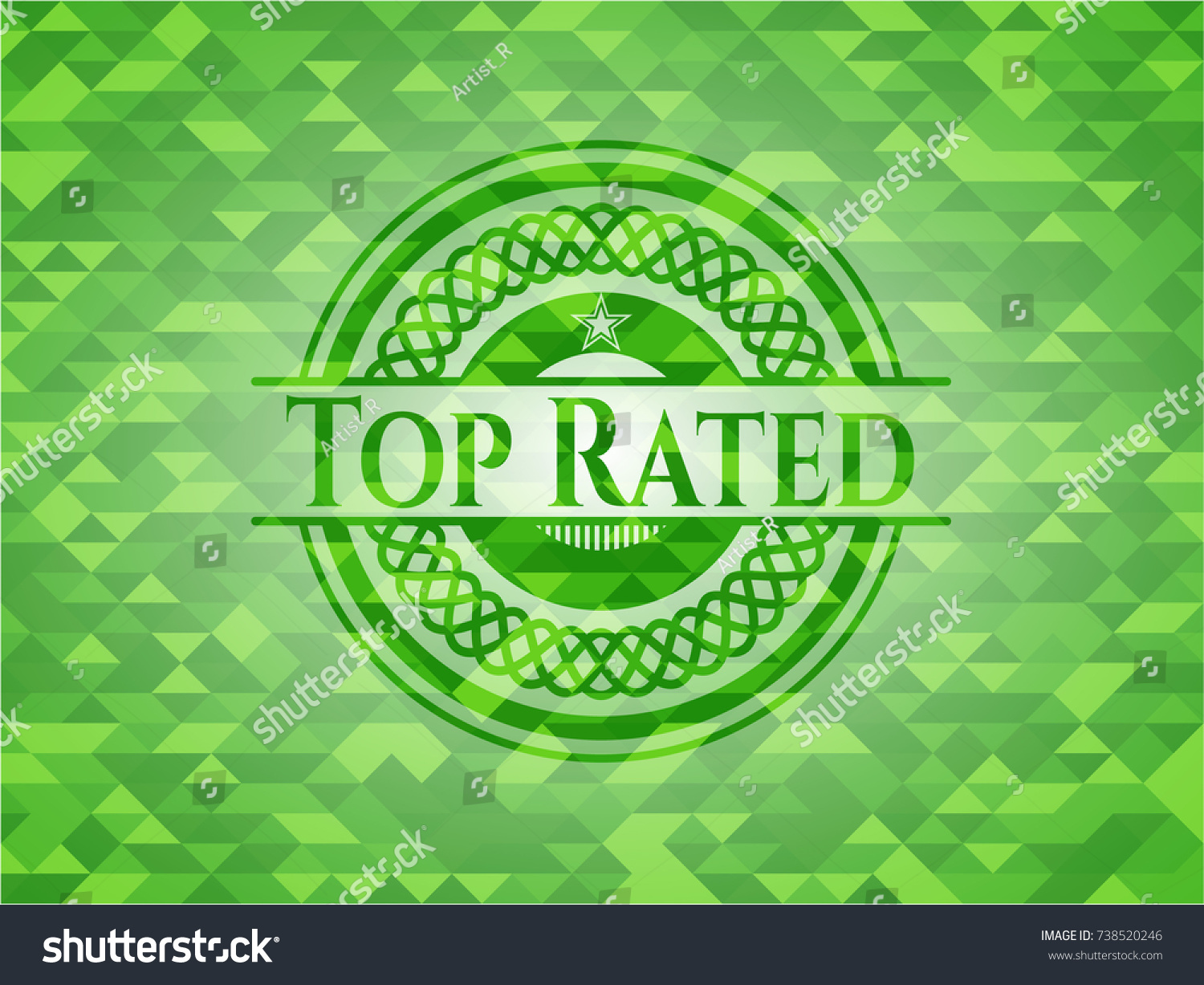 Top Rated Green Emblem Triangle Mosaic Stock Vector Royalty Free