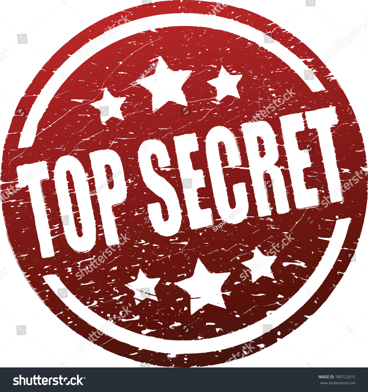 Top Secret Red Rubber Stamp Stock Vector 189722615 : Shutterstock