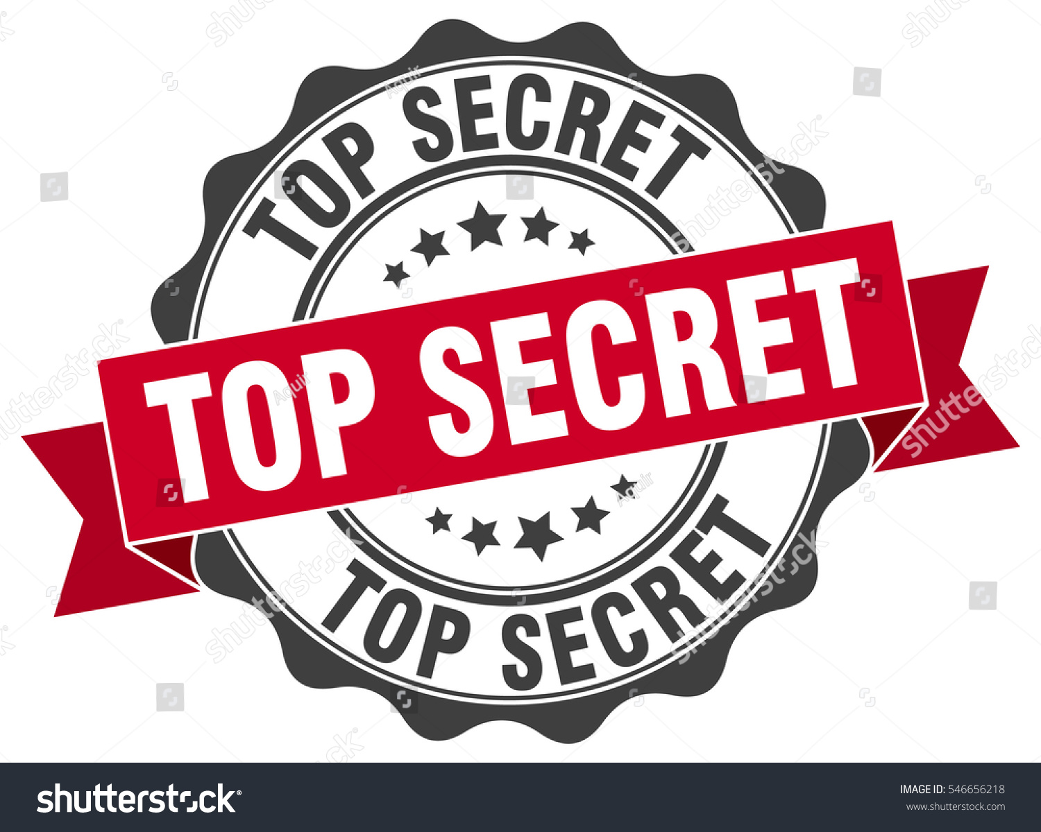 Top Secret Stamp Sticker Seal Round Stock Vector Royalty Free