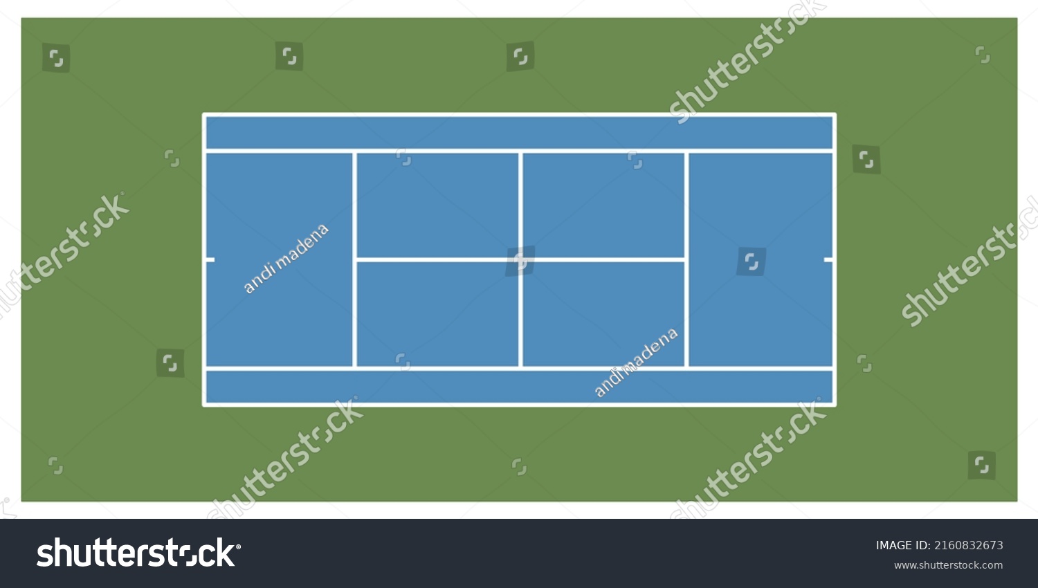 Top View Tennis Court Exact Proportions Stock Vector (Royalty Free ...