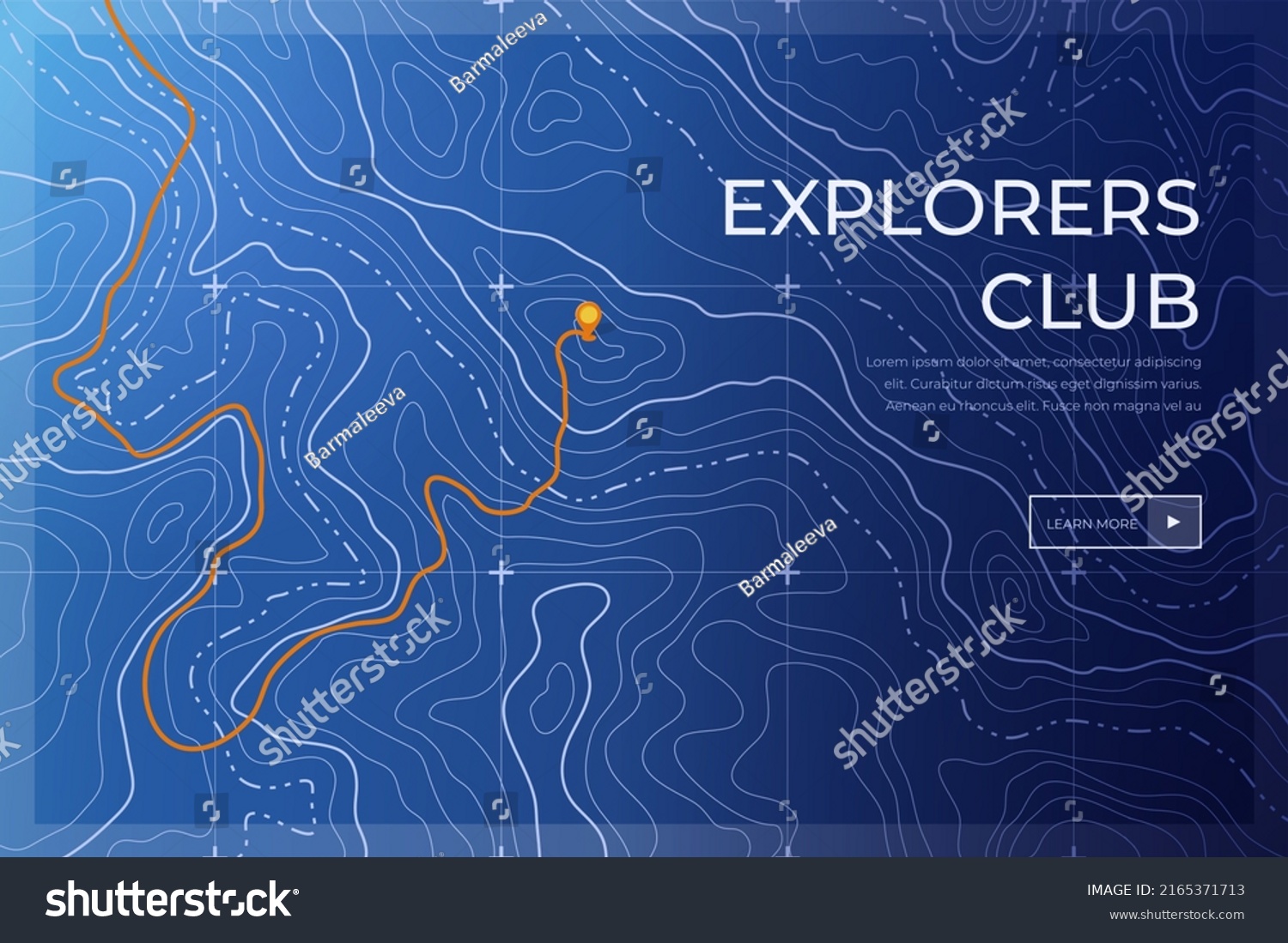 SVG of Topographic contour map with marker. Map pattern with mountain texture and grid. Route map. Travel in the mountains svg