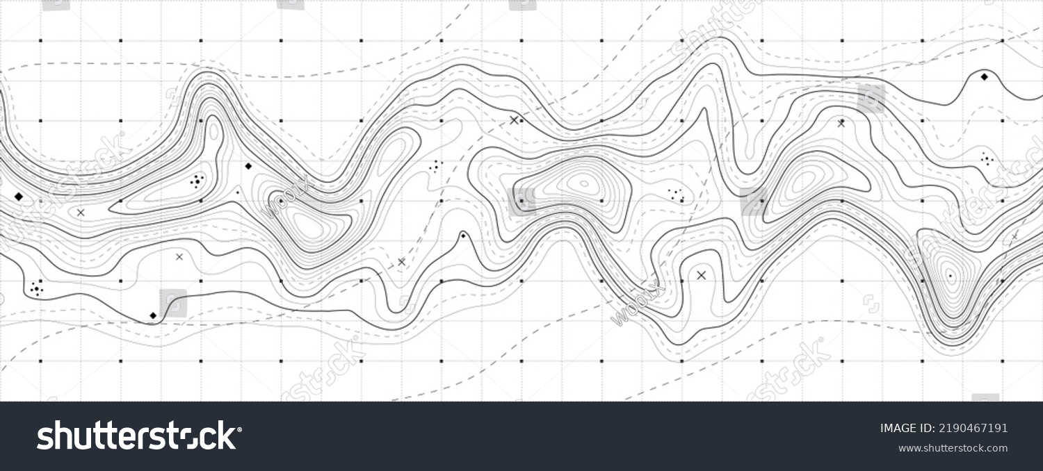 SVG of Topographic map background. Geographic line map with elevation assignments. Contour background geographic grid. Vector illustration. svg