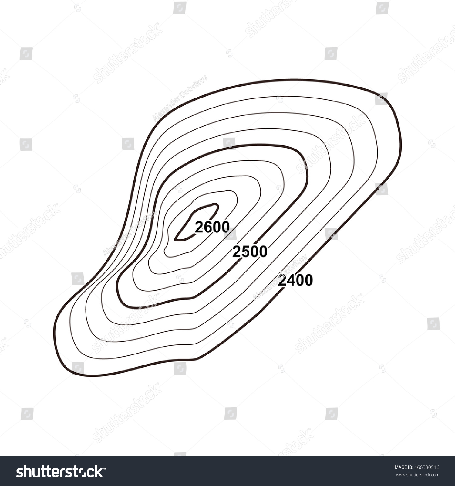 Topographic Map Element Vector Contour Object Stock Vector 466580516 ...