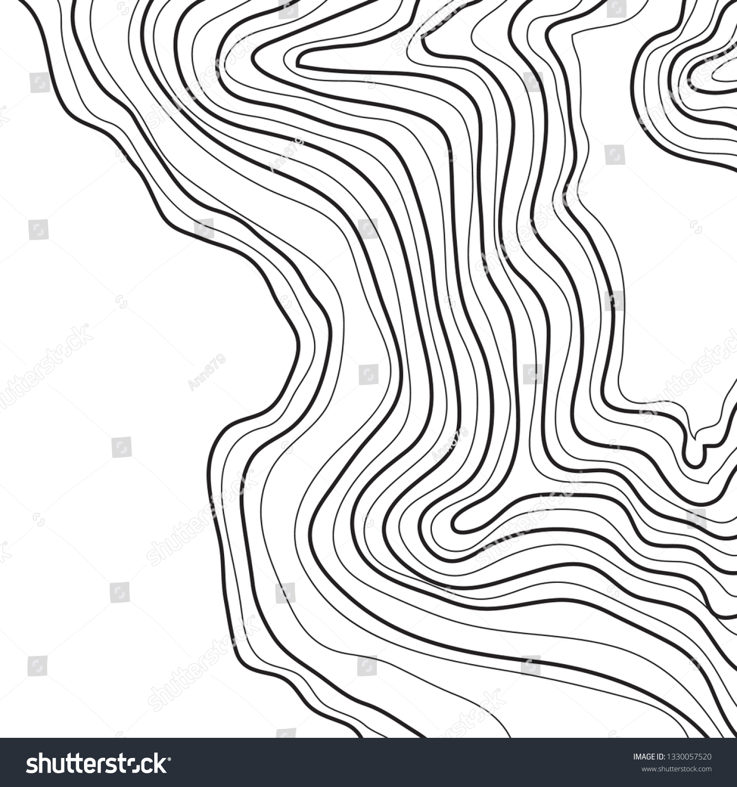 Stock Vector Topographic Map Elevation Lines Black On White Background Vector 1330057520 