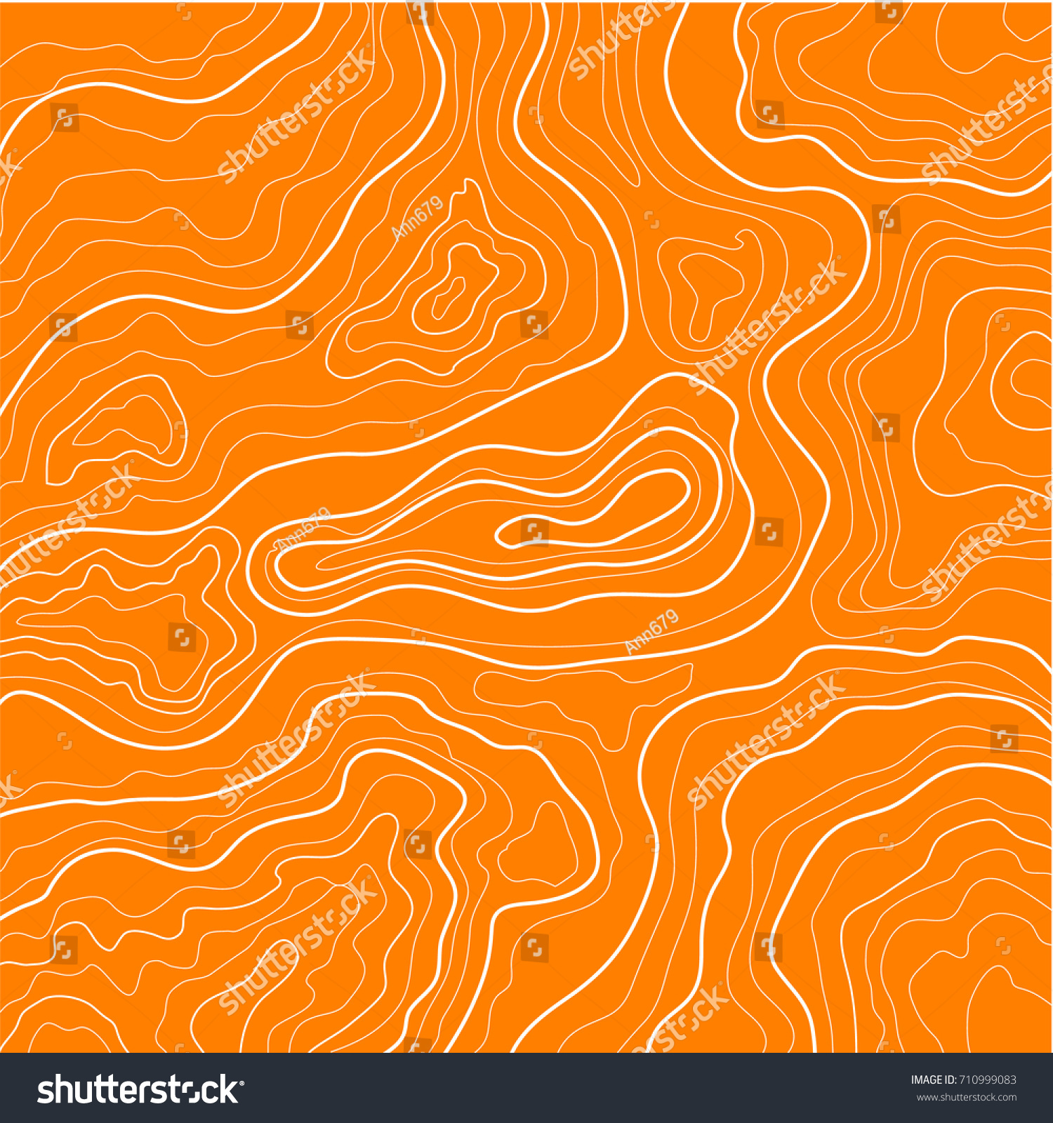 Topographic Map Orange White Lines Vector Stock Vector (Royalty Free ...