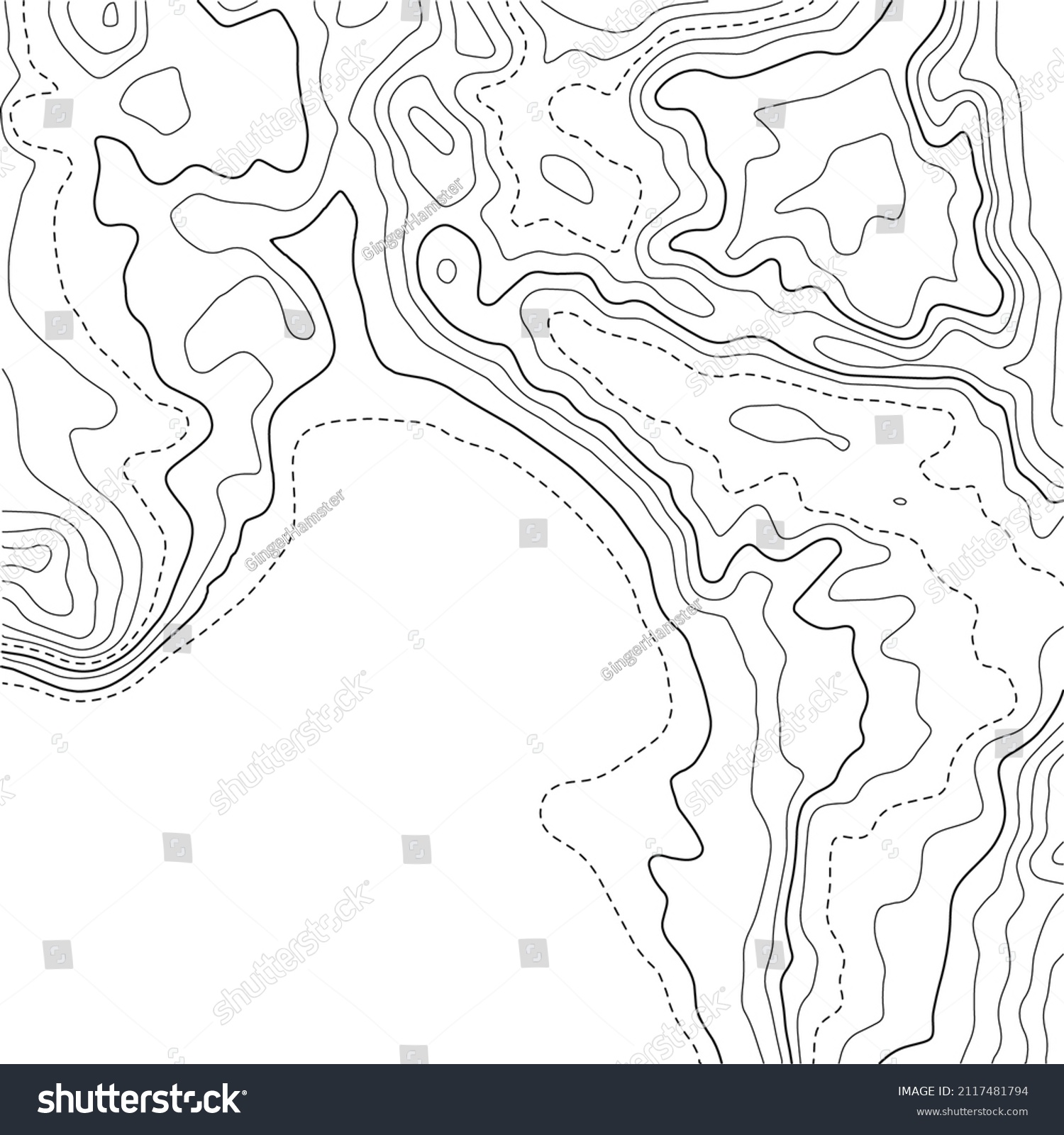 Topographic Map Lines On White Background Stock Vector (royalty Free 