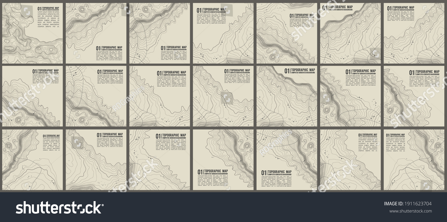 SVG of Topographic pattern texture vector Set. Grey contours vector topography. Geographic mountain topography vector illustration. Map on land vector terrain. Elevation graphic contour height lines. svg