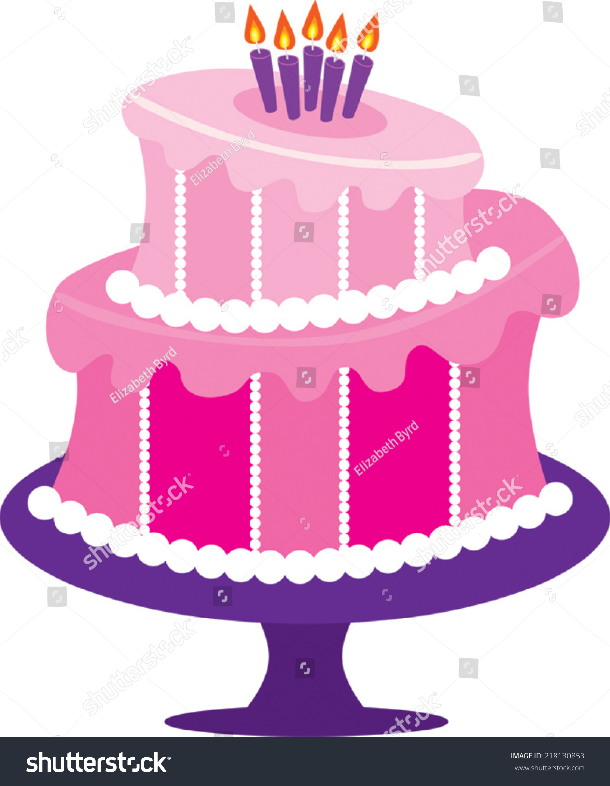 Topsy Turvy Pink Birthday Cake Stock Vector (Royalty Free) 218130853