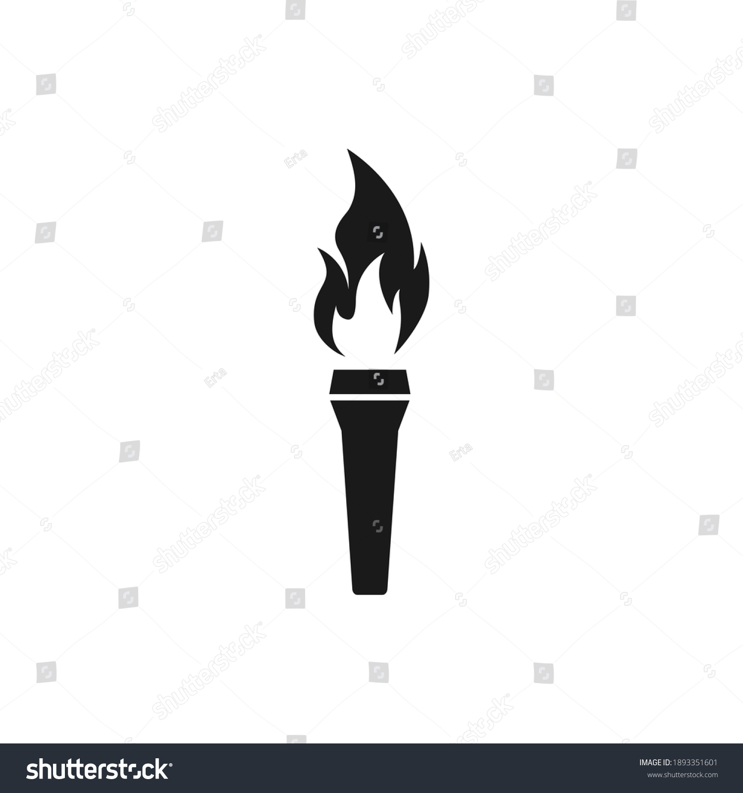 Torch Flame Icon Flat Style Isolated Stock Vector (Royalty Free ...