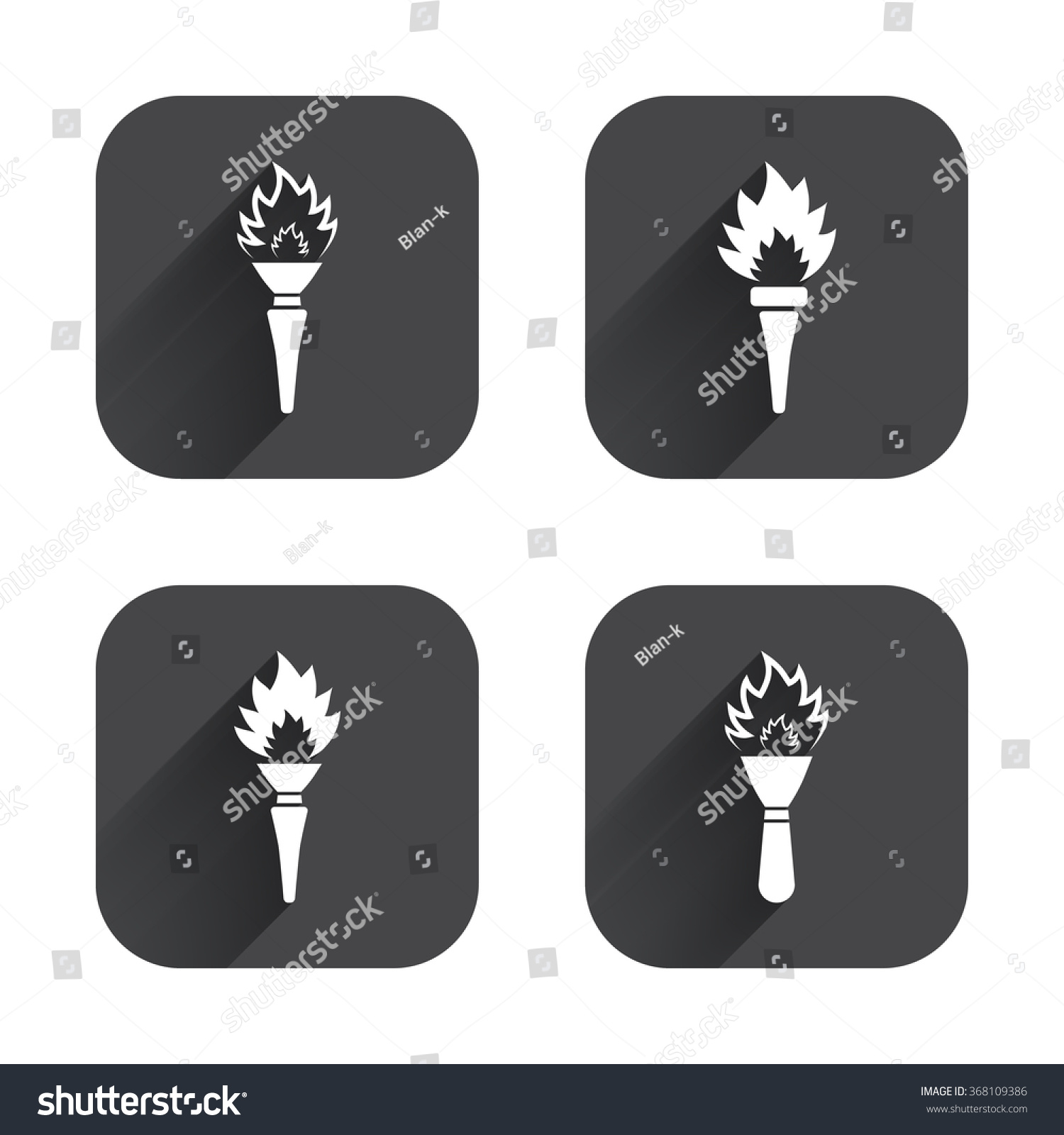 Torch Flame Icons Fire Flaming Symbols เวกเตอร์สต็อก ปลอดค่าลิขสิทธิ์ 368109386 Shutterstock 