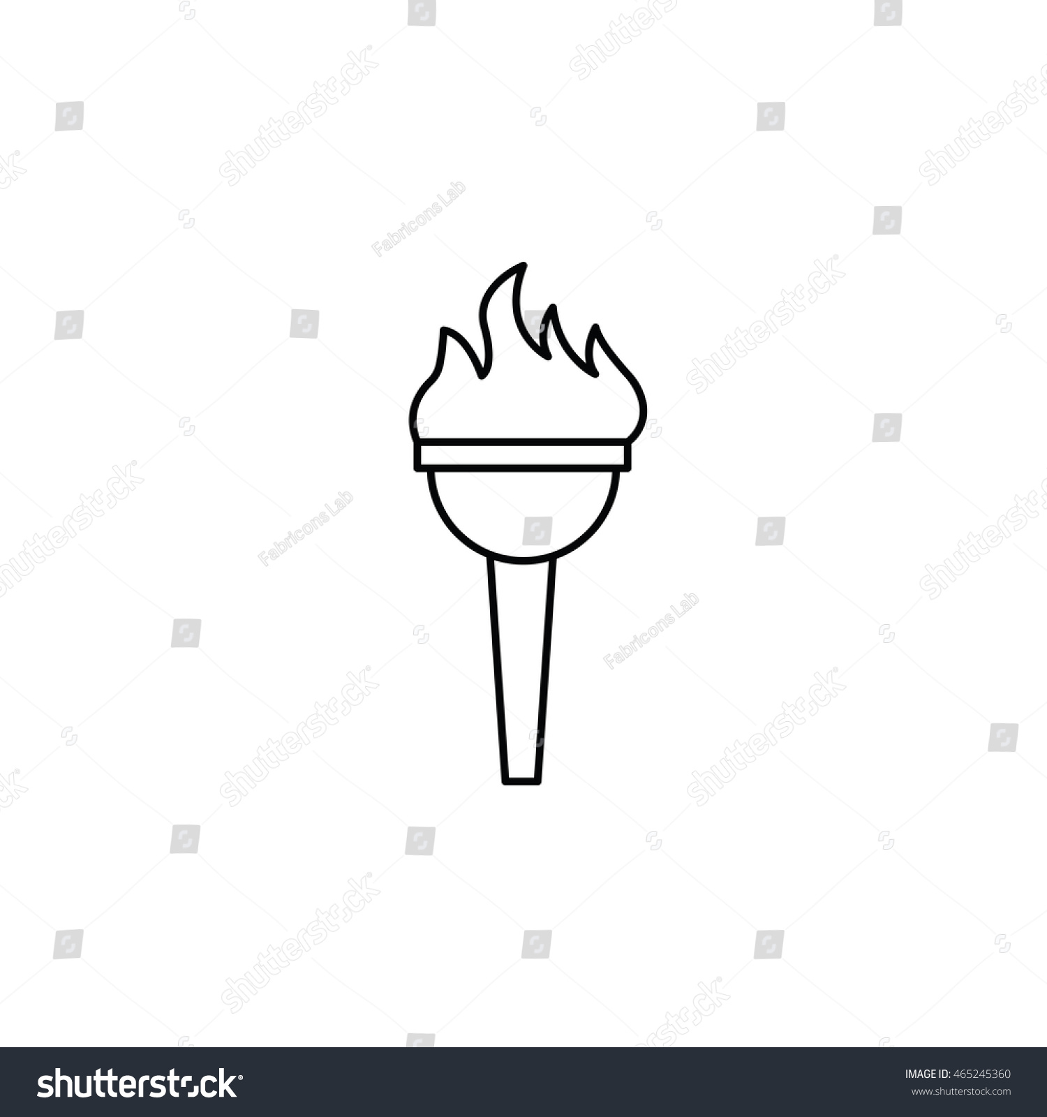 Torch Outline Icon Stock Vector (Royalty Free) 465245360