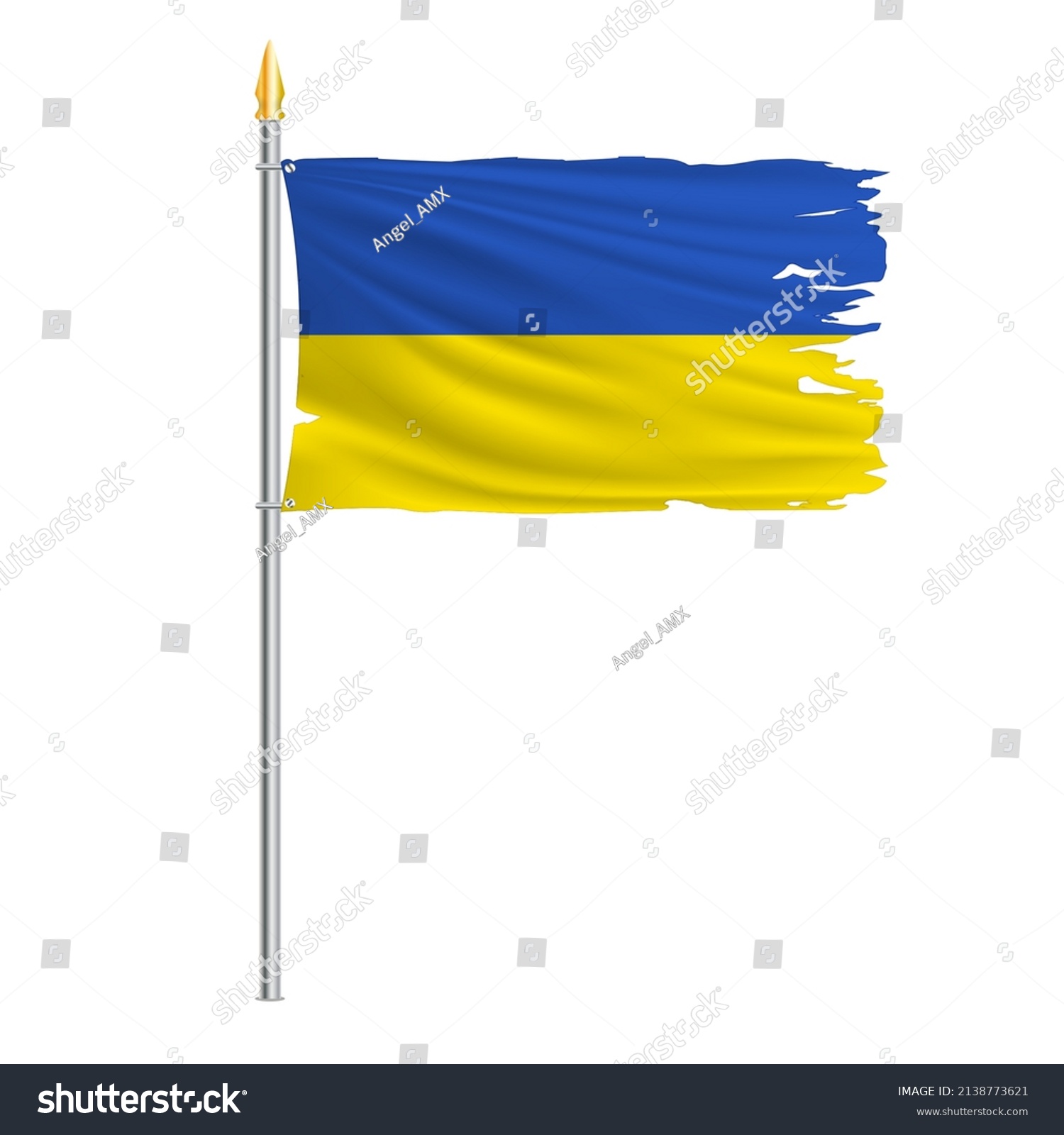 Torn National Flag Ofukraine Main Symbol Stock Vector (Royalty Free ...