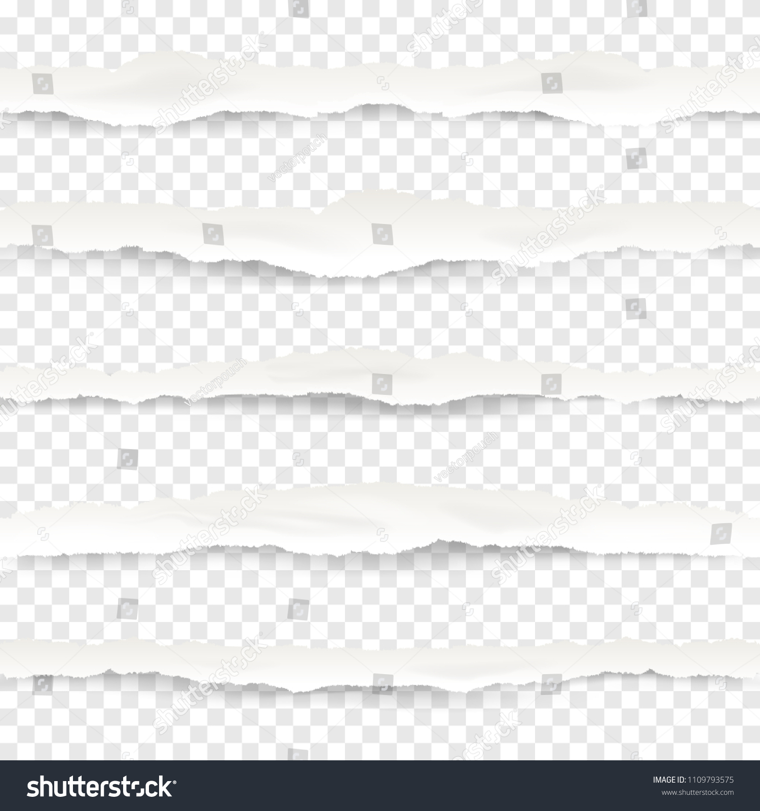 Torn Paper Edge Vector Illustration Realistic Stock Vector (Royalty