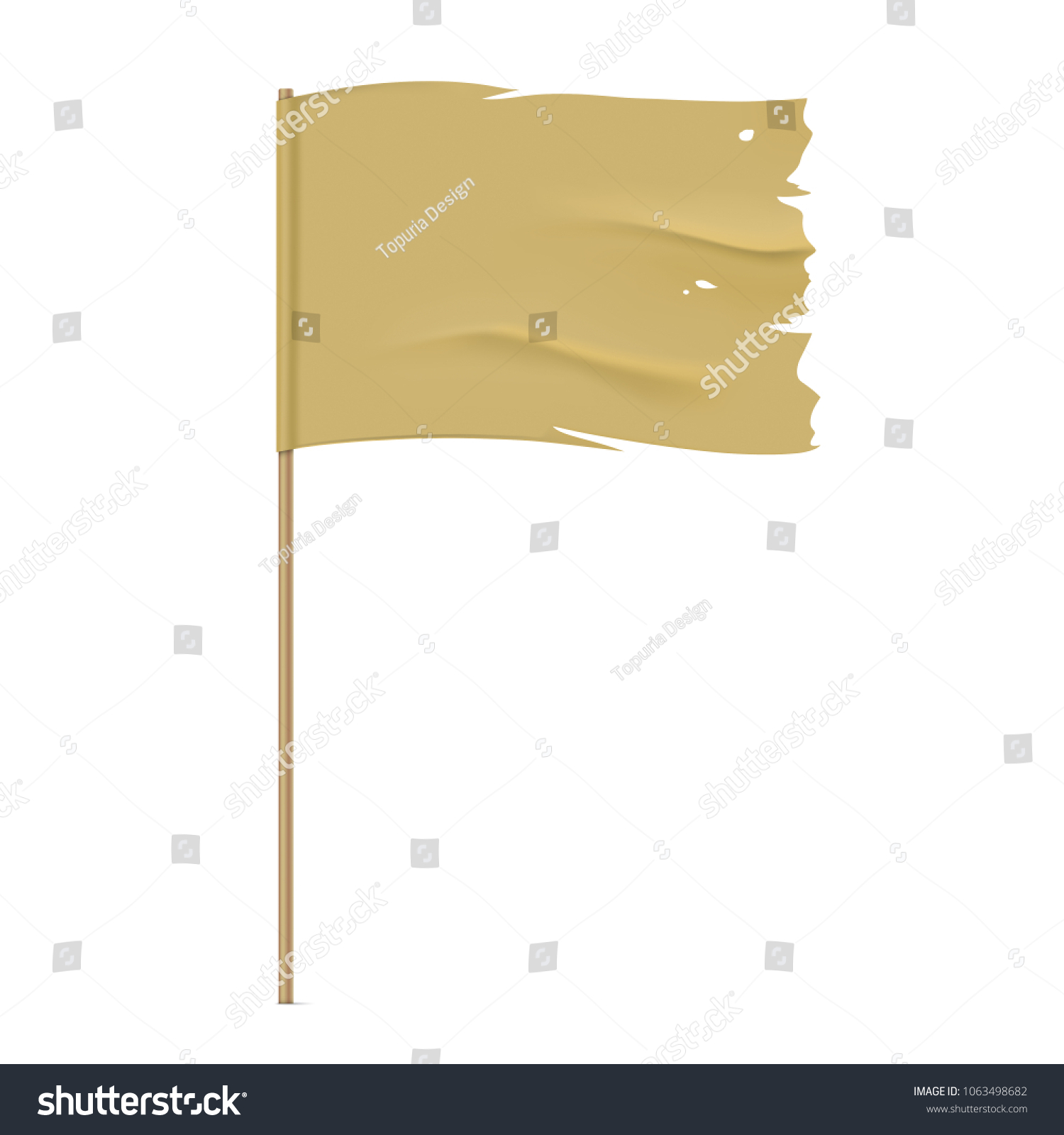 SVG of Torn vector flag. Waving khaki fabric flag, isolated on background. Tattered flag design. svg