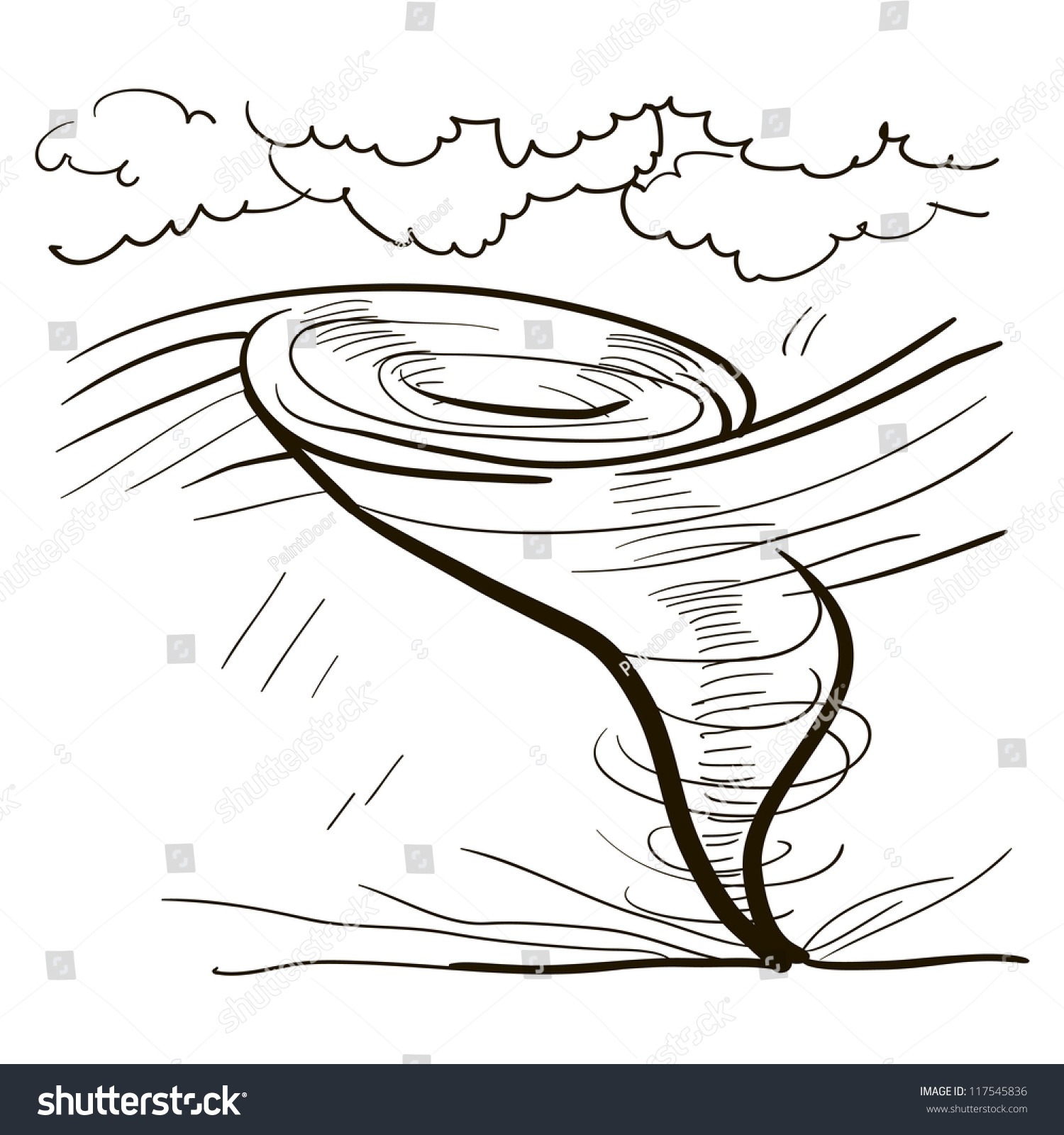 Tornado Childrens Sketch Stock Vector 117545836 - Shutterstock