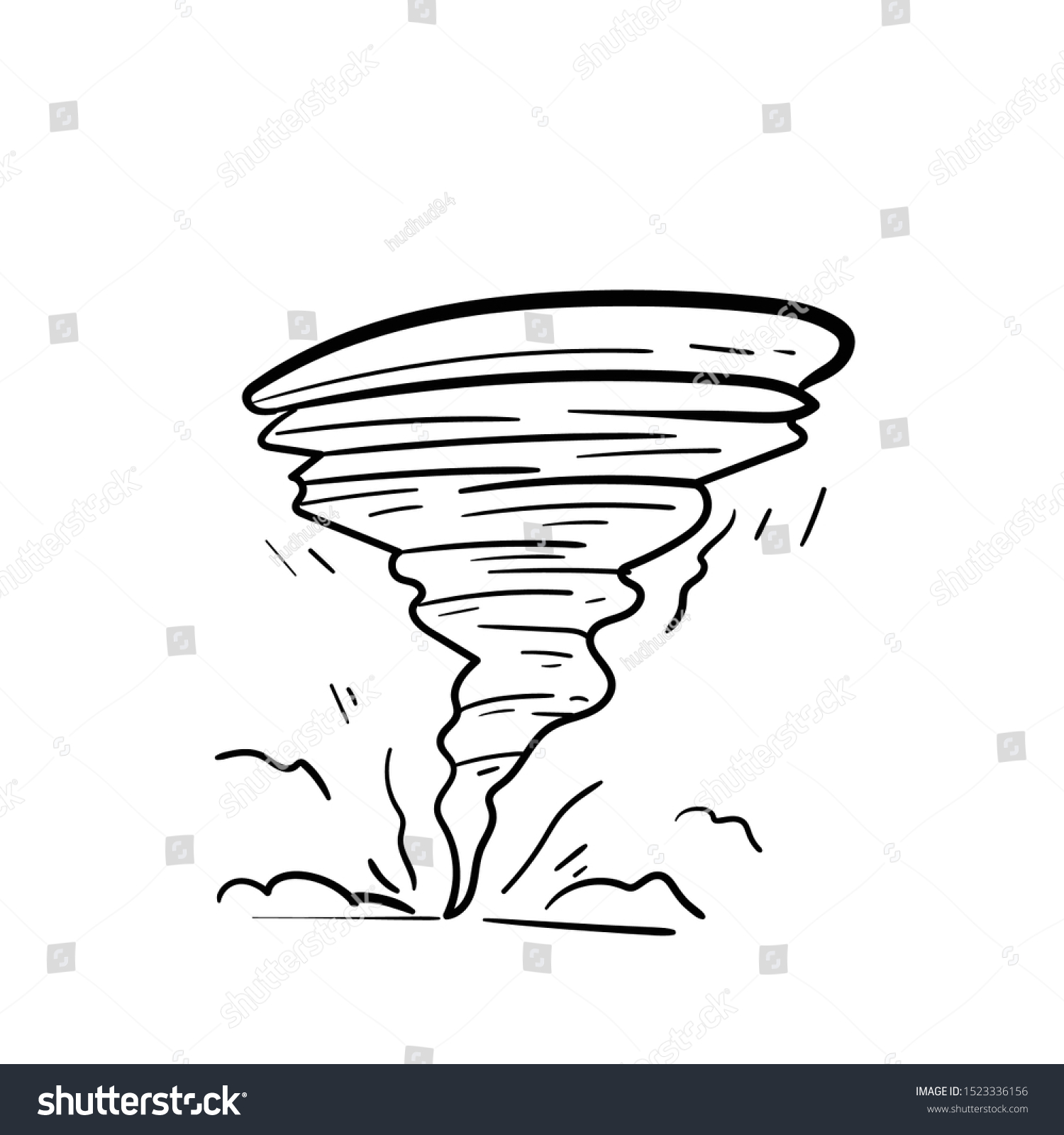 Tornado Doodle Vector Hand Drawing Stock Vector (Royalty Free) 1523336156