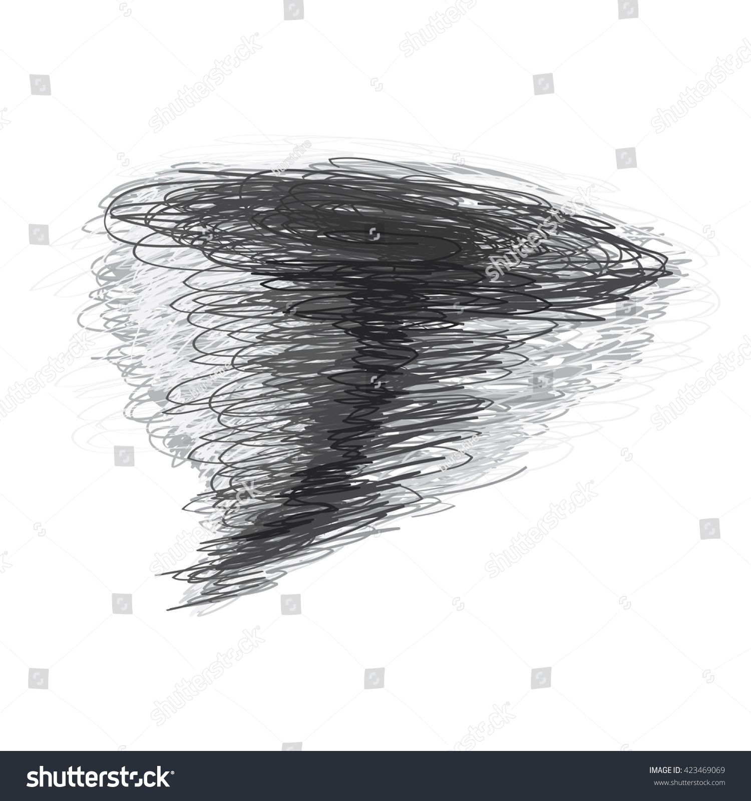 Tornado Drawing Hand Drawn Twister Stock Vector 423469069 Shutterstock