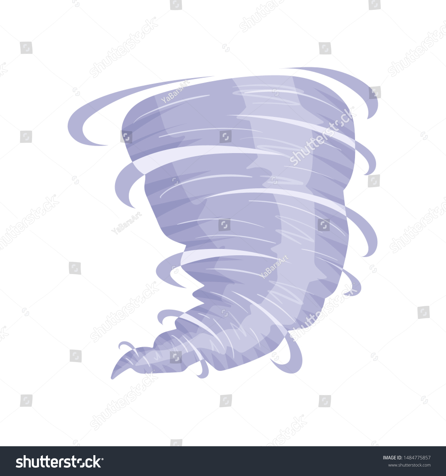 Tornado Hurricane Cyclone Cartoon Flat Style Stock Vector (Royalty Free ...