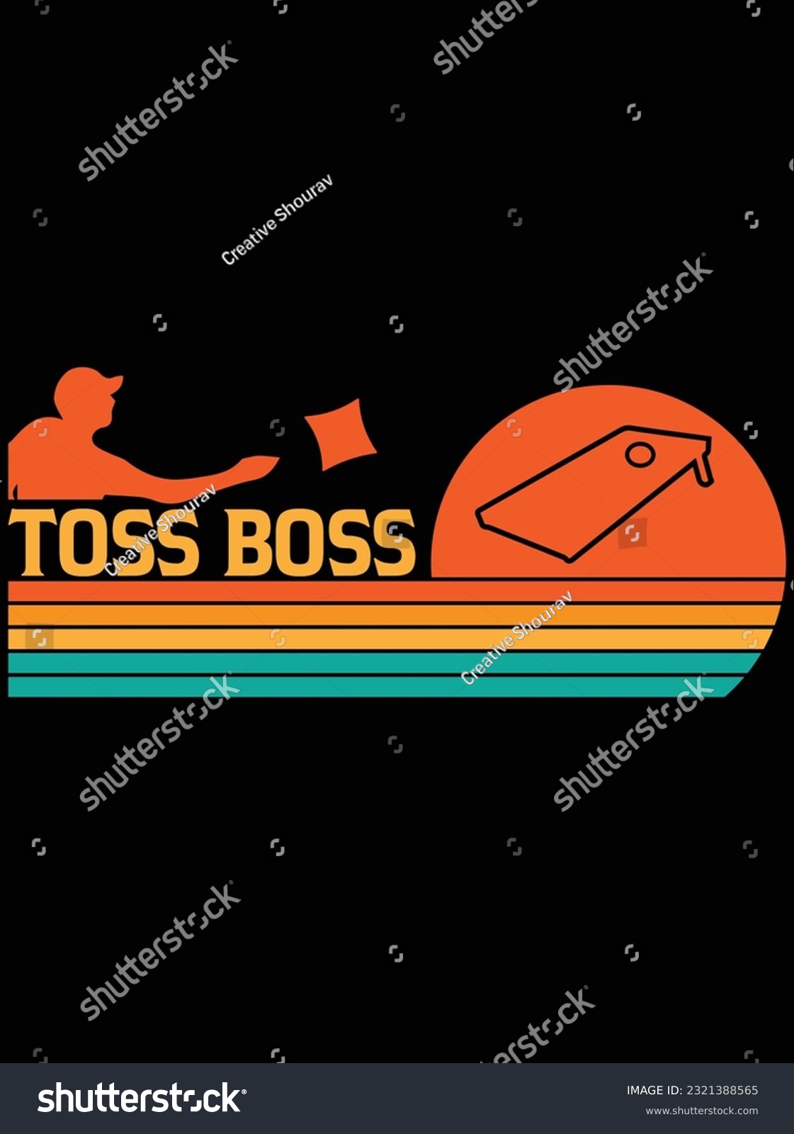 SVG of Toss boss vector art design, eps file. design file for t-shirt. SVG, EPS cuttable design file svg