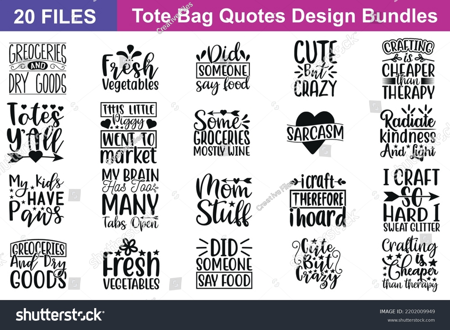 SVG of Tote Bag Quotes svg Bundle. Quotes about Tote Bag, Tote Bag cut files Bundle of 20 svg eps Files for Cutting Machines Cameo Cricut, Tote Bag Quotes svg