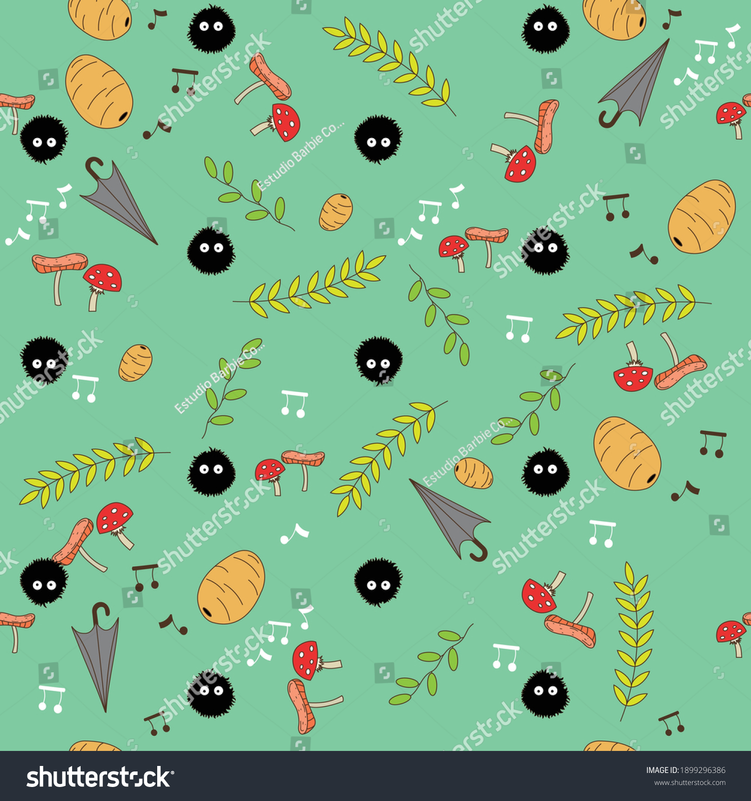 totoro background pattern