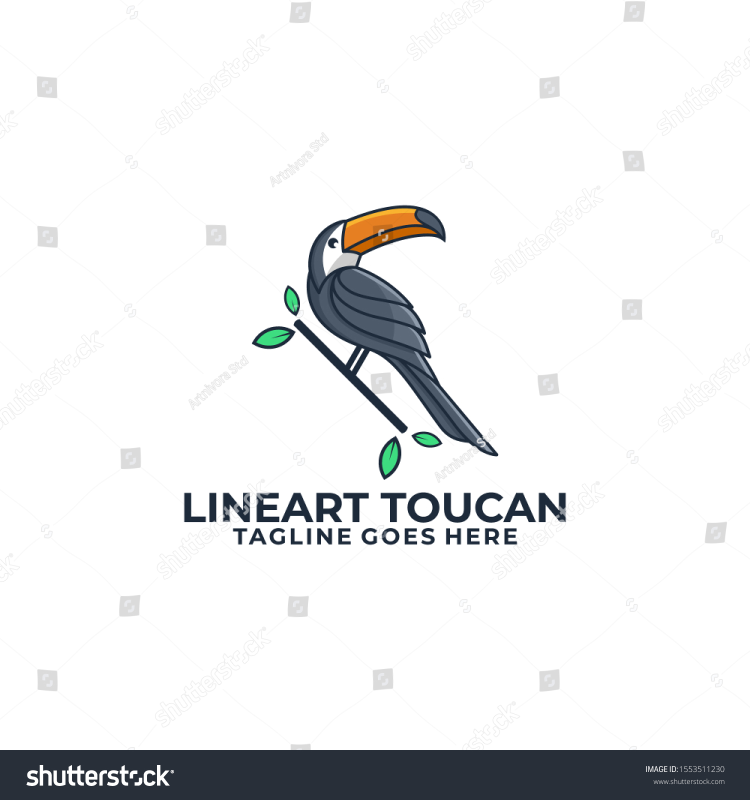 Toucan Design Concept Illustration Vector Template Stock Vector ...