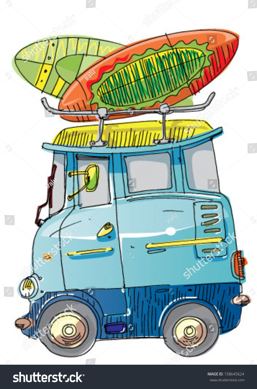 Tourist Bus Cartoon Stock Vector 158645624 Shutterstock