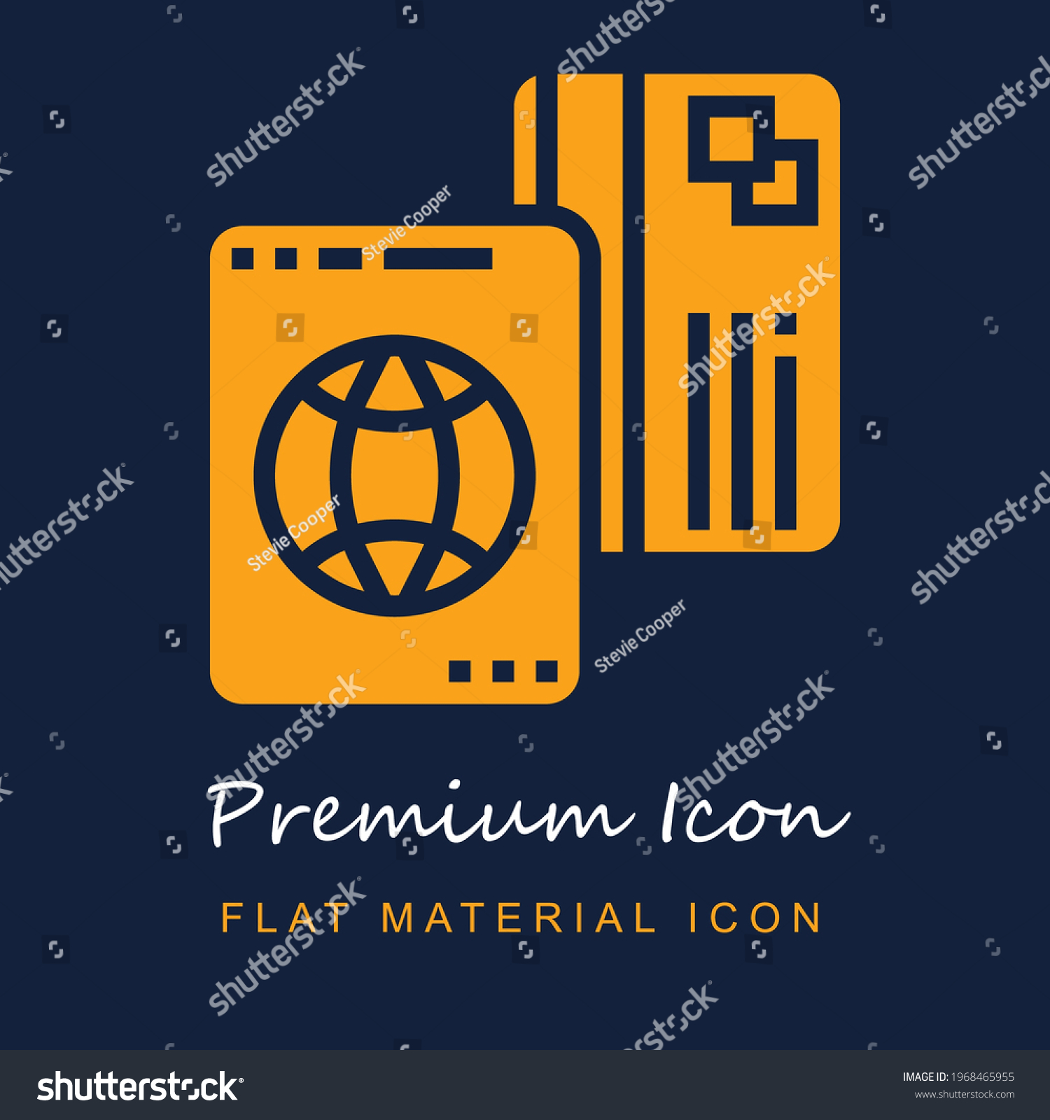 SVG of Tourist Tax premium material ui ux isolated vector icon in navy blue and orange colors svg