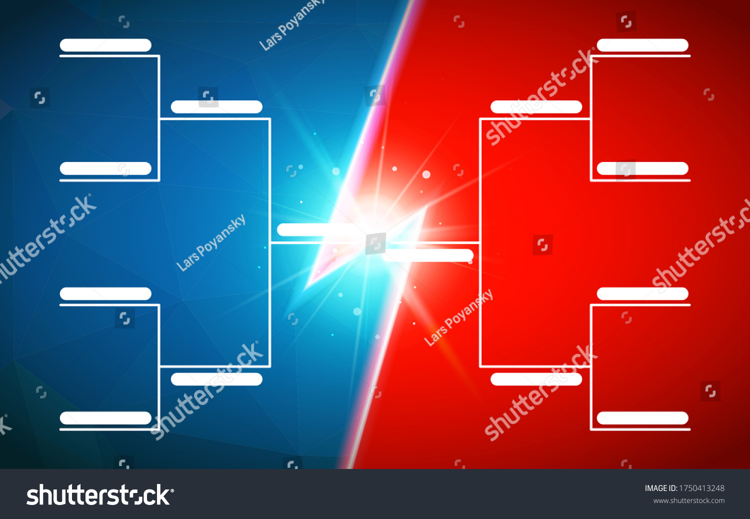 Tournament Bracket Template 8 Teams On Stock Vector (Royalty Free