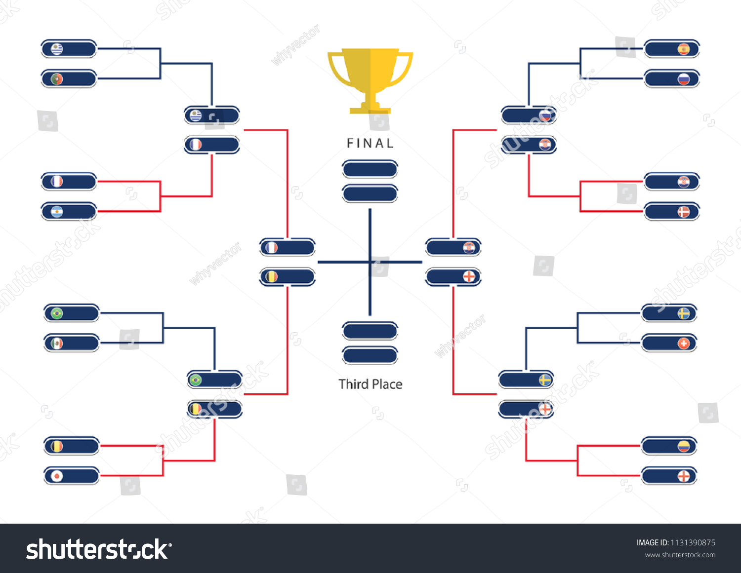 Tournament Chart Groups Teams Match Schedule Stock Vector (Royalty Free ...