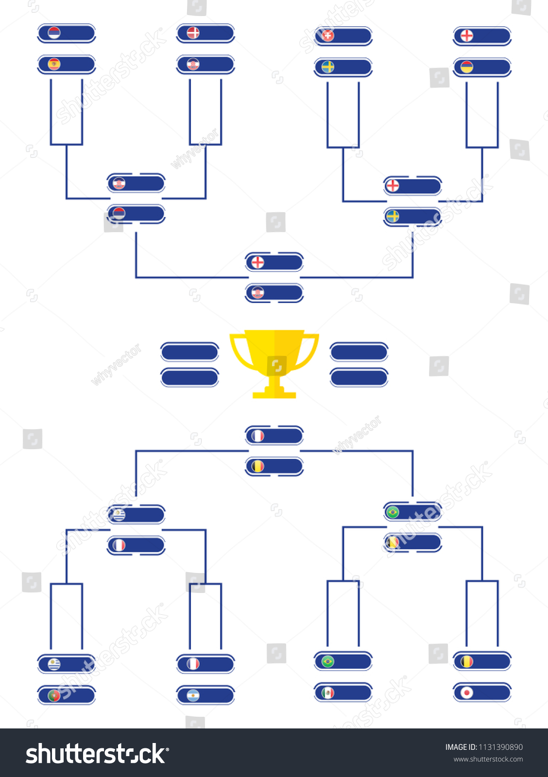 Tournament Chart Groups Teams Match Schedule Stock Vector (Royalty Free ...