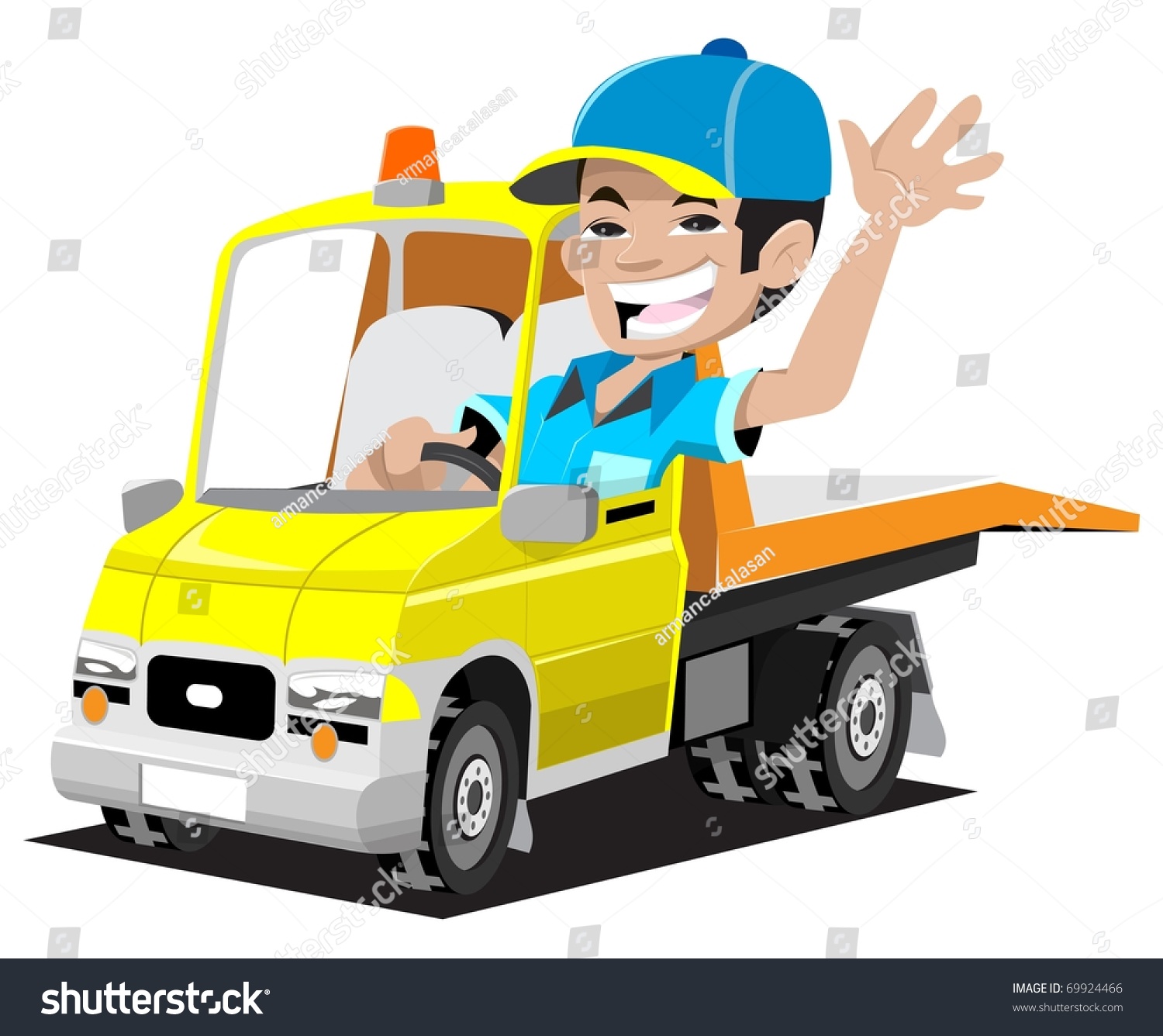 Tow Truck Driver Stock Vector Royalty Free