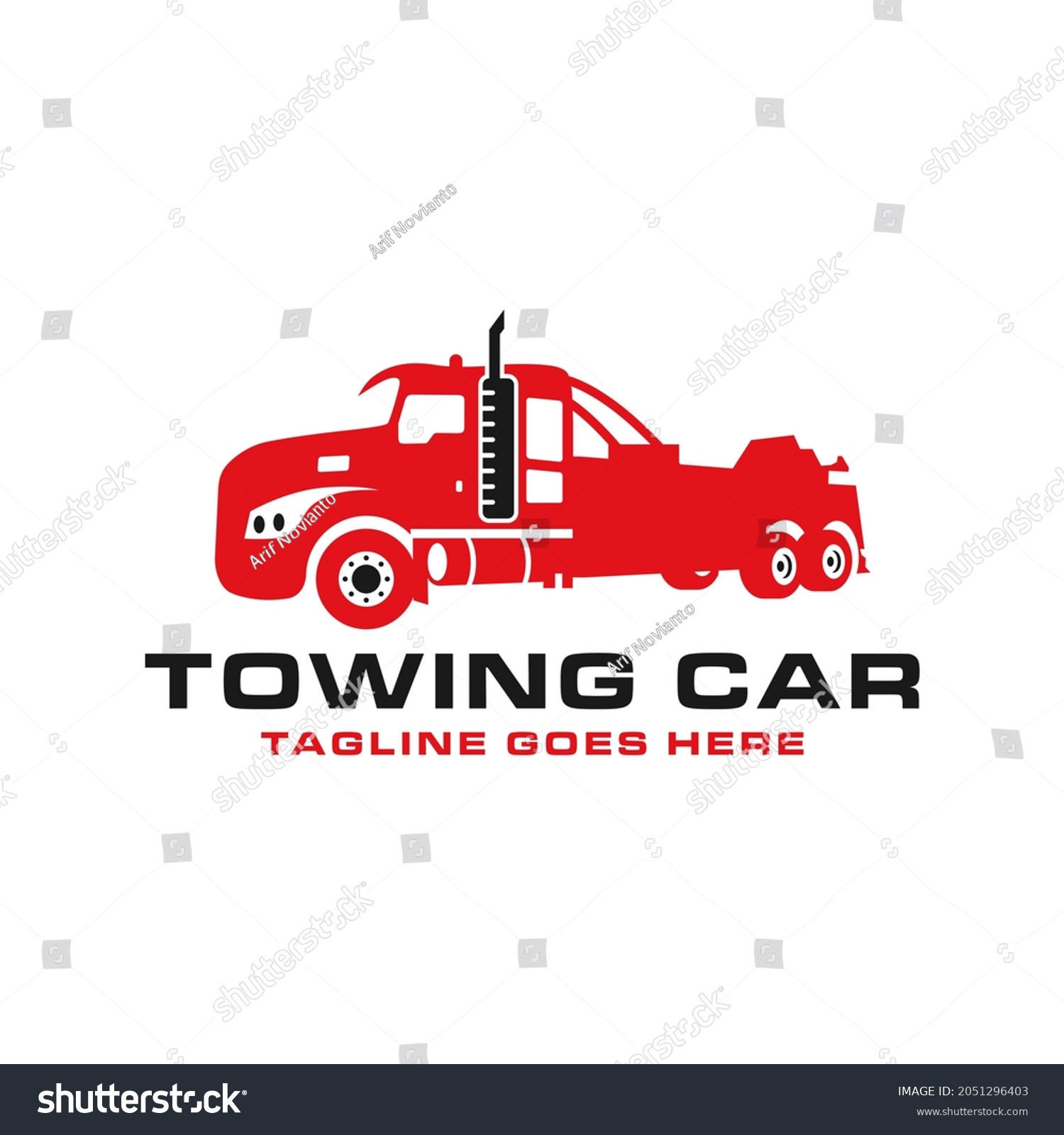 Tow Truck Inspiration Illustration Logo Design Stock Vector (Royalty ...