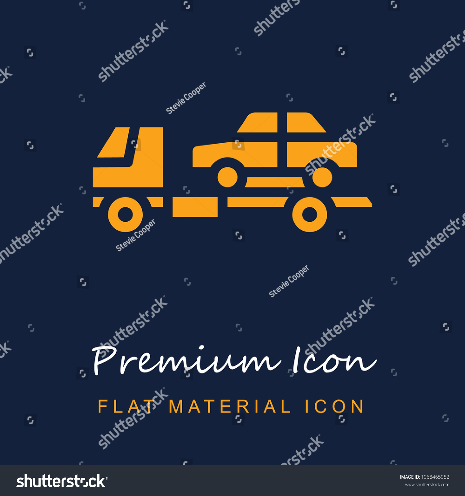 SVG of Tow Truck premium material ui ux isolated vector icon in navy blue and orange colors svg