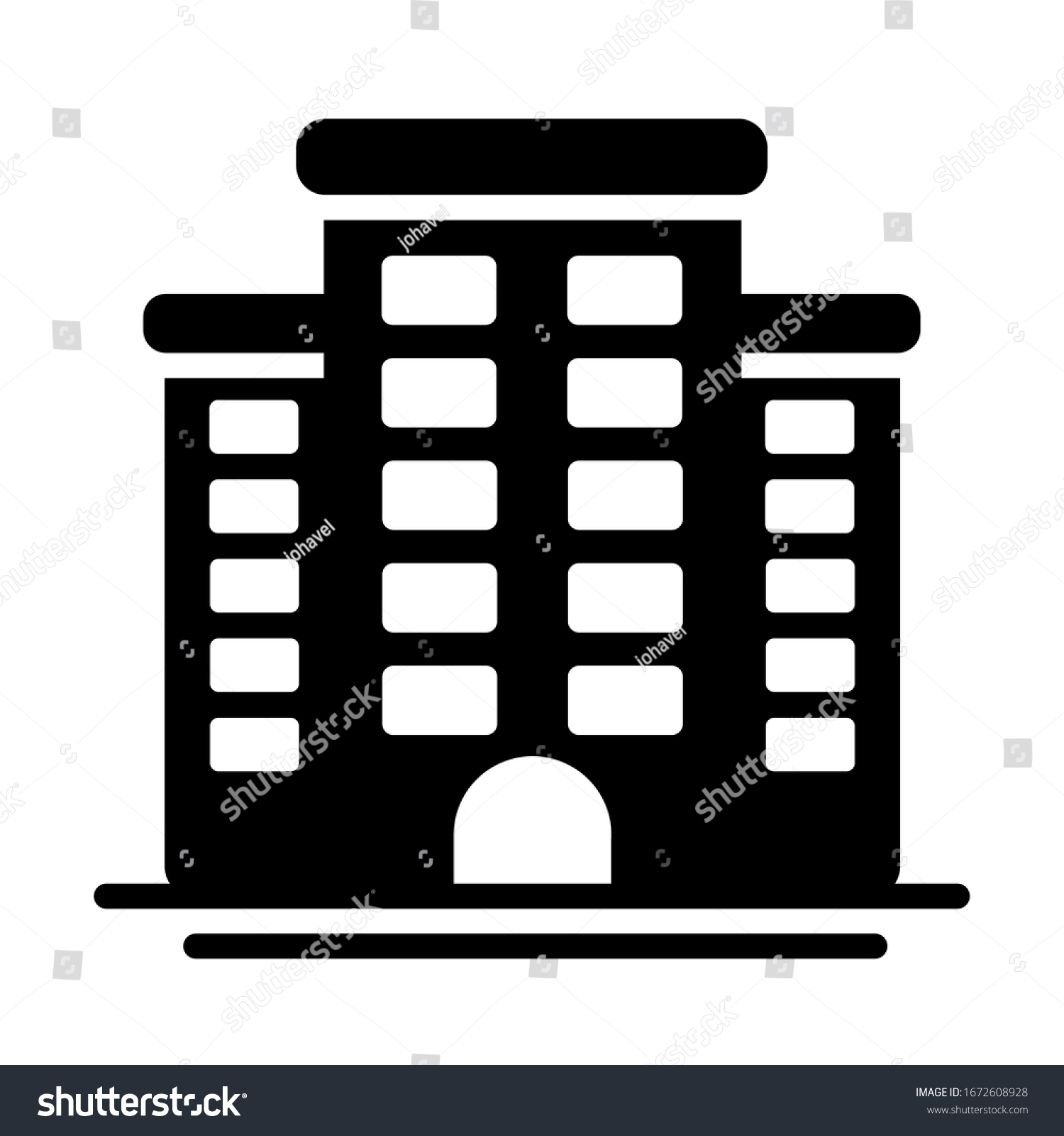 Tower Apartment Office Building Silhouette Style Stock Vector Royalty Free 1672608928 9856