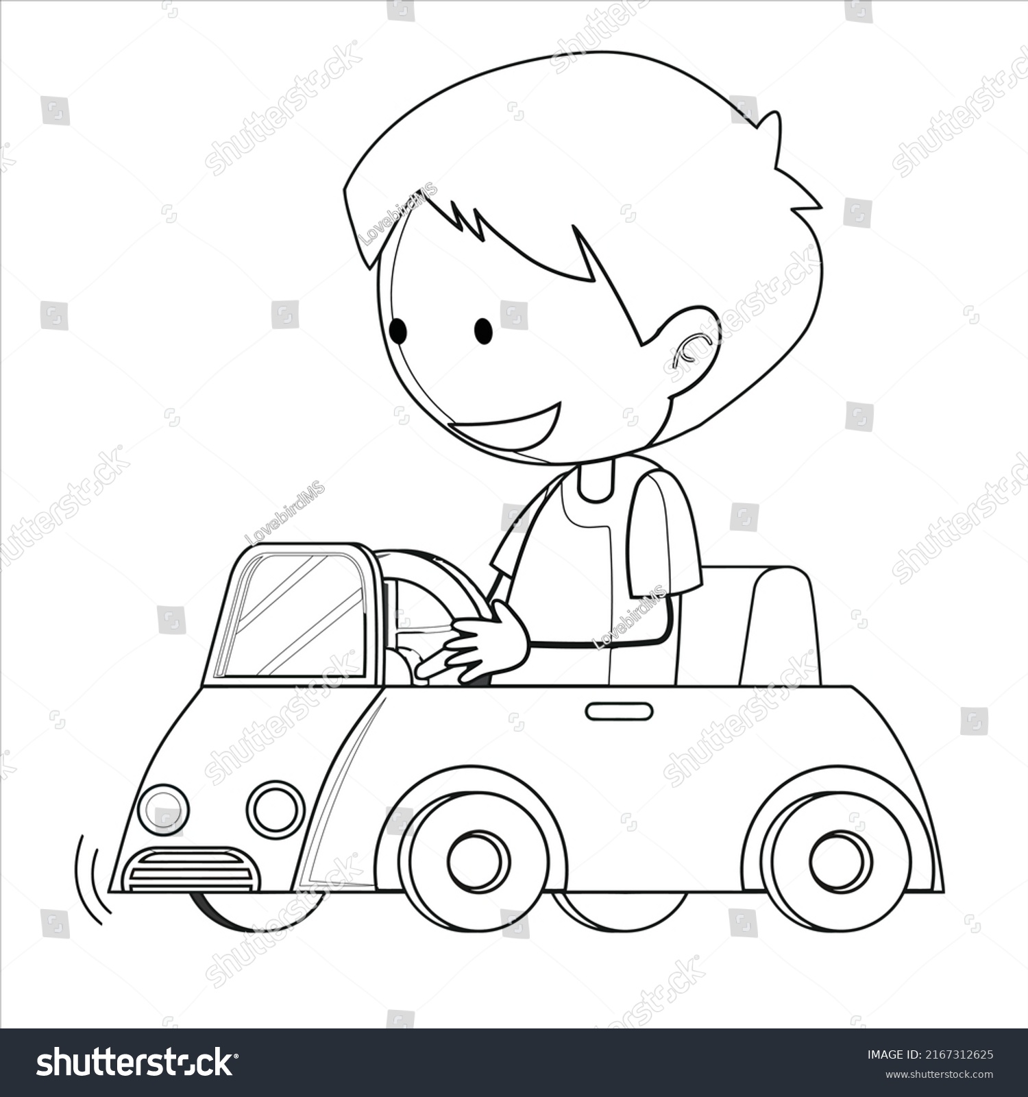 Toy Car Coloring Page Kids Boy Stock Vector (Royalty Free) 2167312625