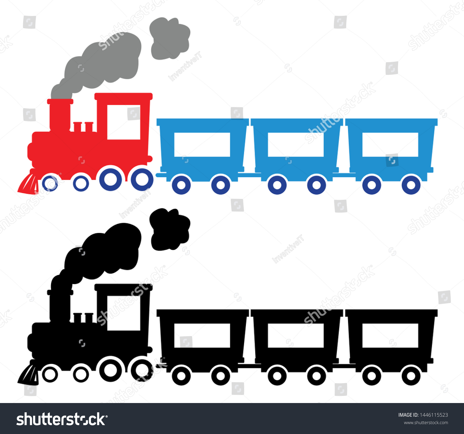 SVG of Toy Train Vector Illustration Silhouette svg