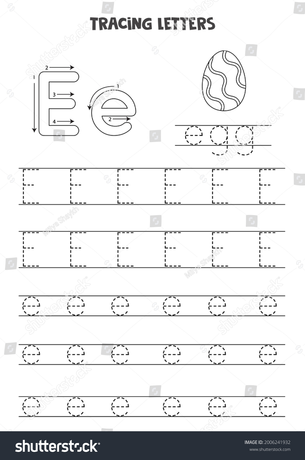 Trace Letters English Alphabet Uppercase Lowercase Stock Vector ...