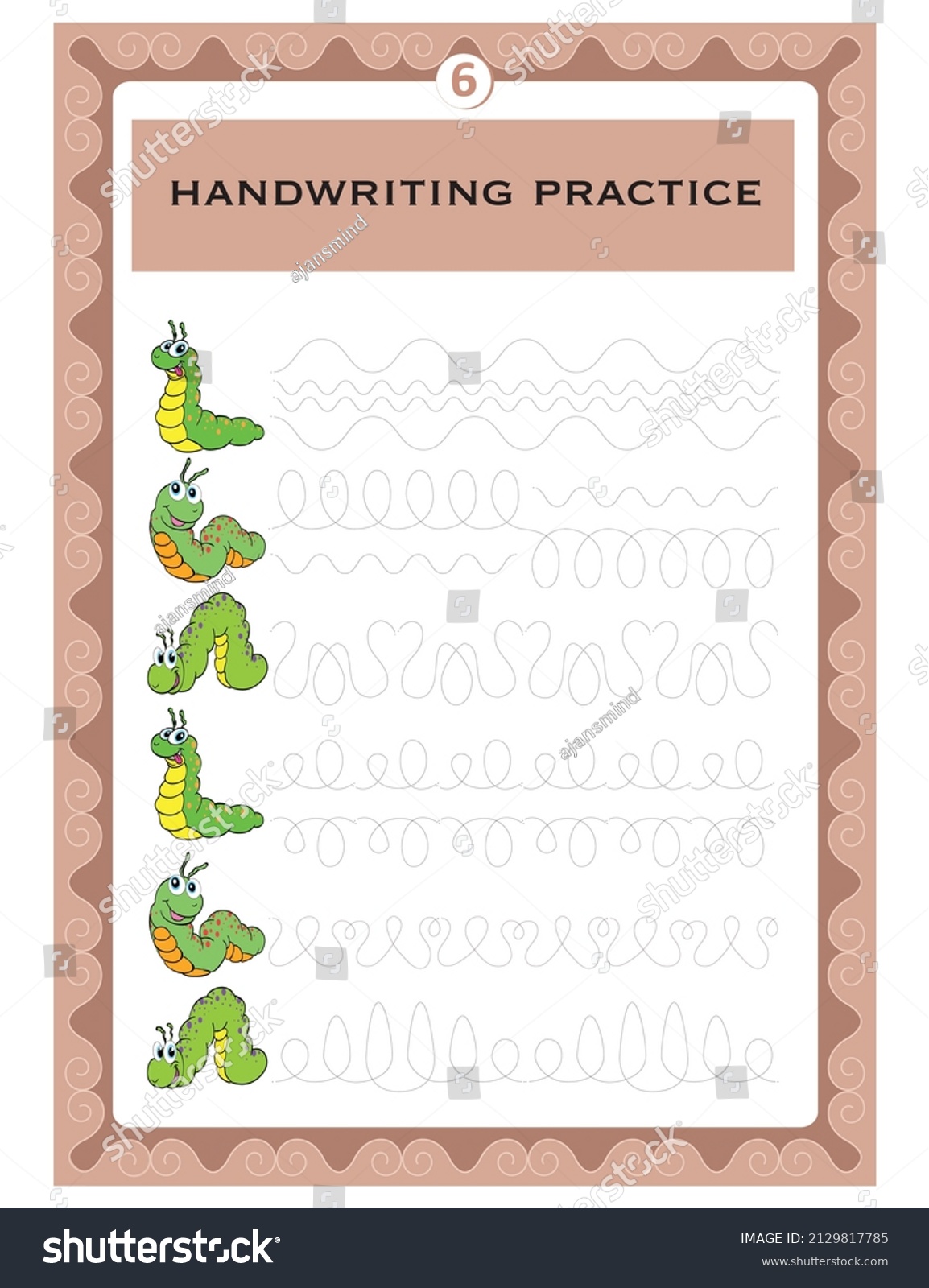 Trace Line Worksheet Kids Basic Writing Stock Vector (Royalty Free ...