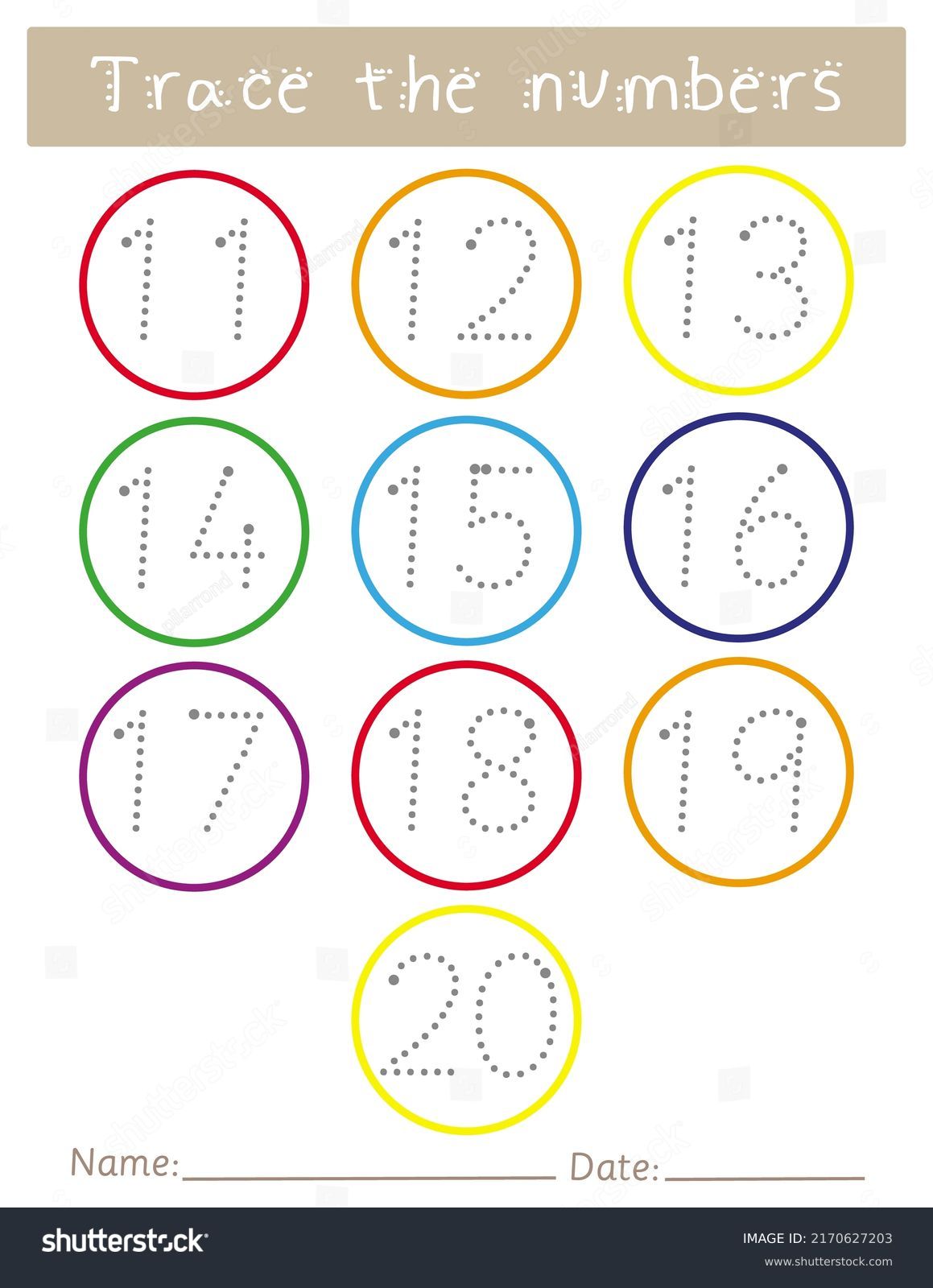 trace-numbers-11-20-worksheet-kids-stock-vector-royalty-free