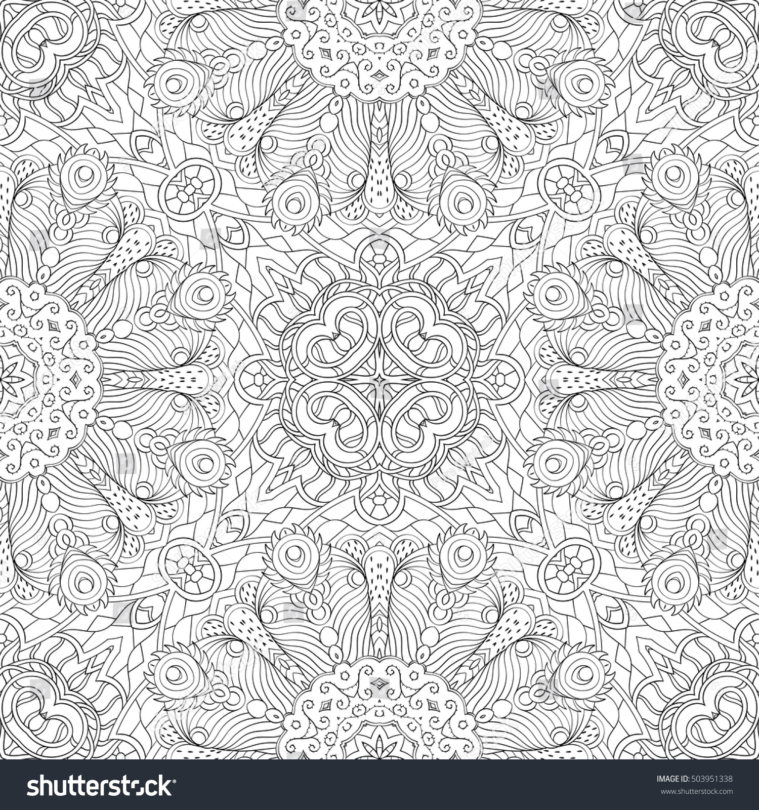 Seamless Abstract Black and White Tribal Pattern Hand Drawn Ethnic Seamless Abstract Black and White Tribal Pattern Hand Drawn Ethnic Texture Flight of Imagination