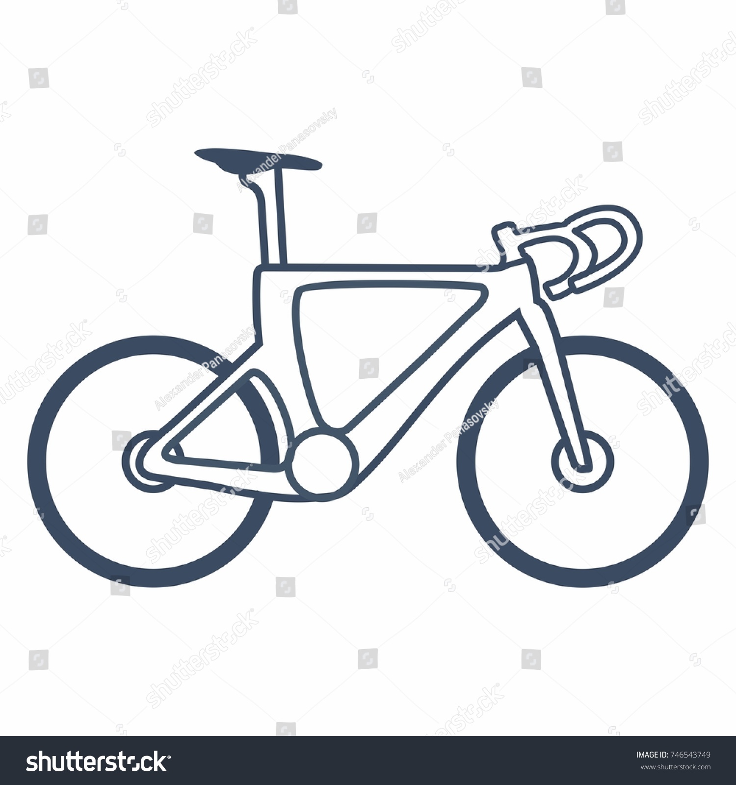 blue bicycle outline, simple design, side view clip art preview