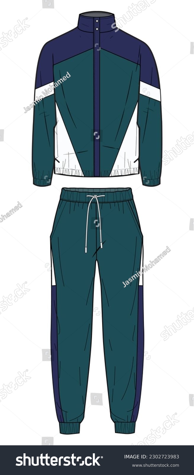 SVG of Tracksuit Fashion Illustration, Vector, CAD, Technical Drawing, Flat Drawing, Template, Mockup.	 svg