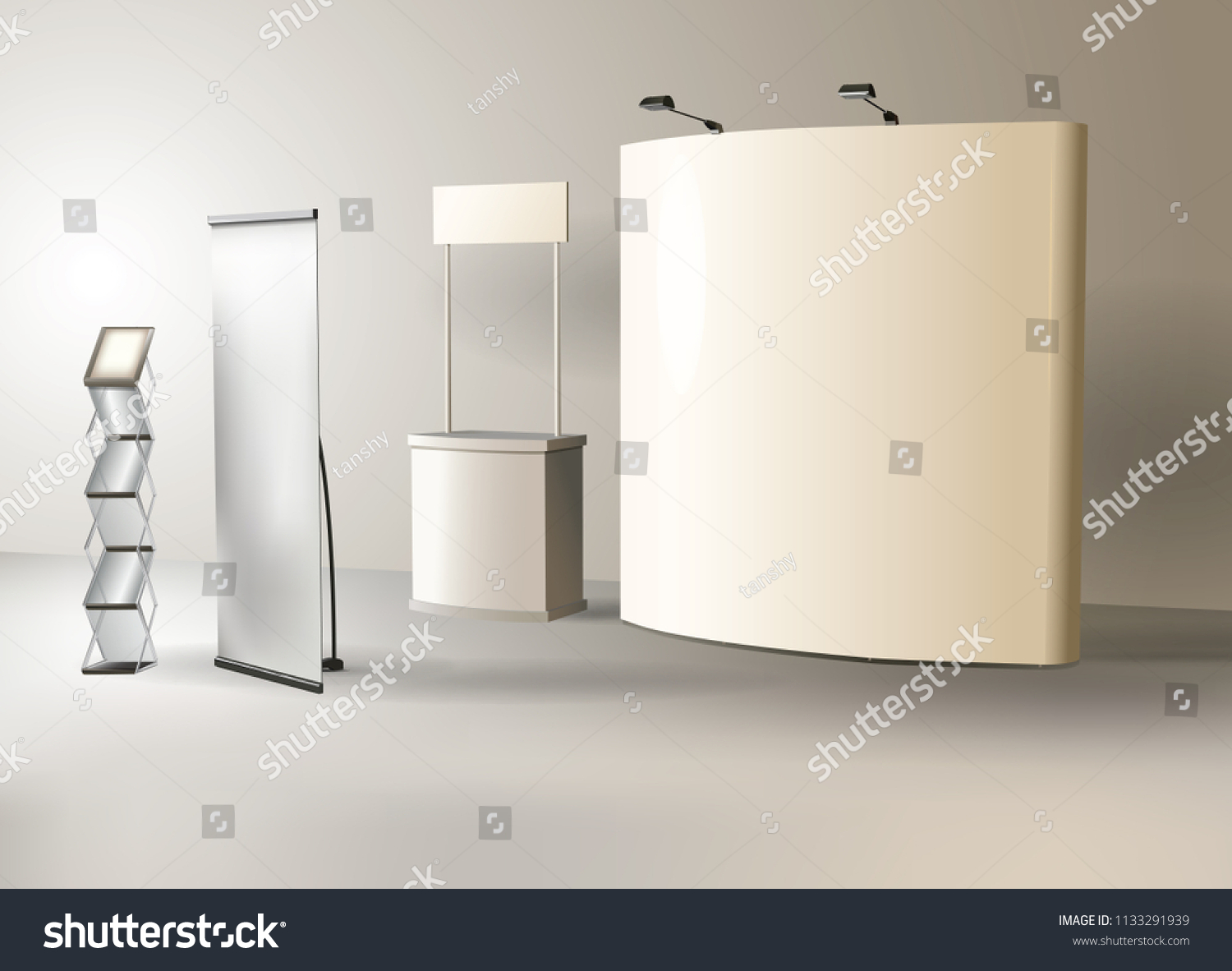 Trade Exhibition Stand Exhibition Round 3d Stock Vector (Royalty Free ...