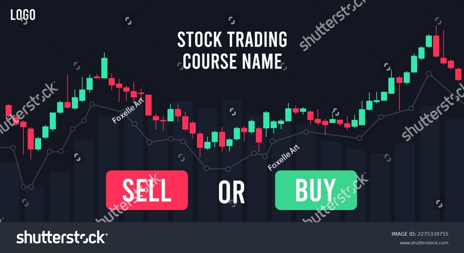 SVG of Trading courses promo page. Web banner template for trading companies and schools. Stocks market with signals to buy and sell. Vector background for advertisement svg
