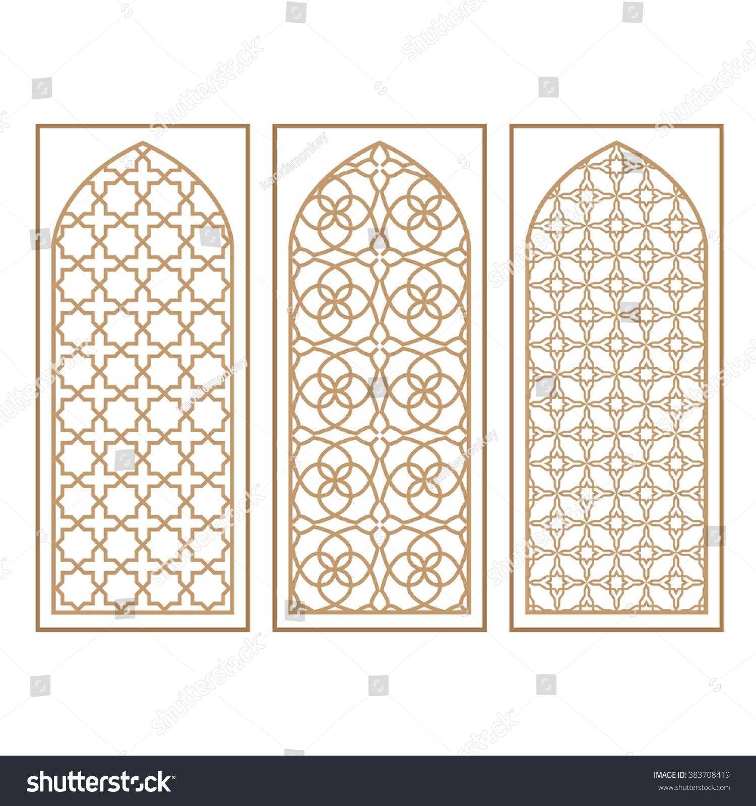 Traditional Arabic Window Door Pattern Vector Stock Vector (Royalty ...