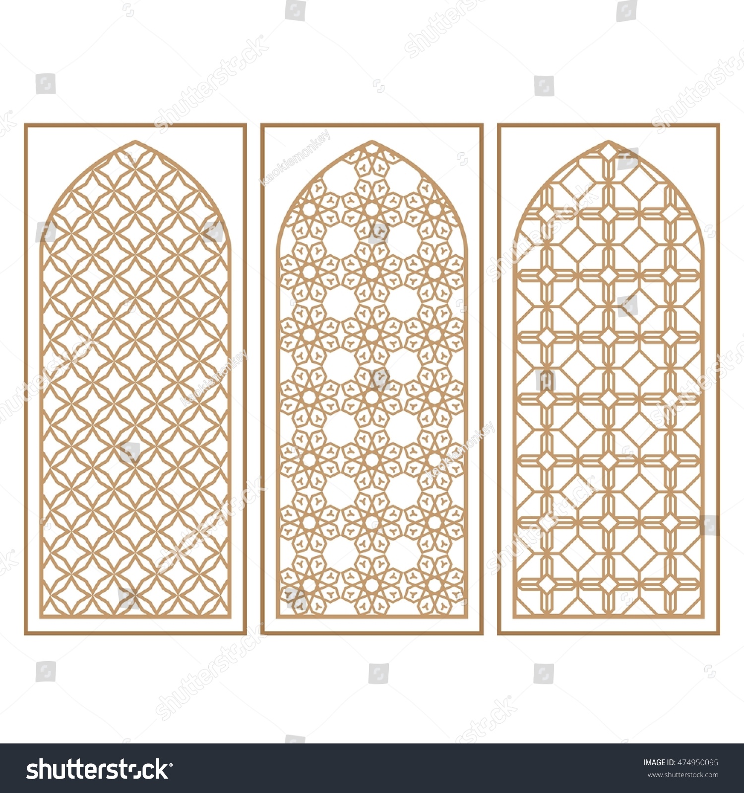 Traditional Arabic Window Door Pattern Vector: เวกเตอร์สต็อก (ปลอดค่า ...